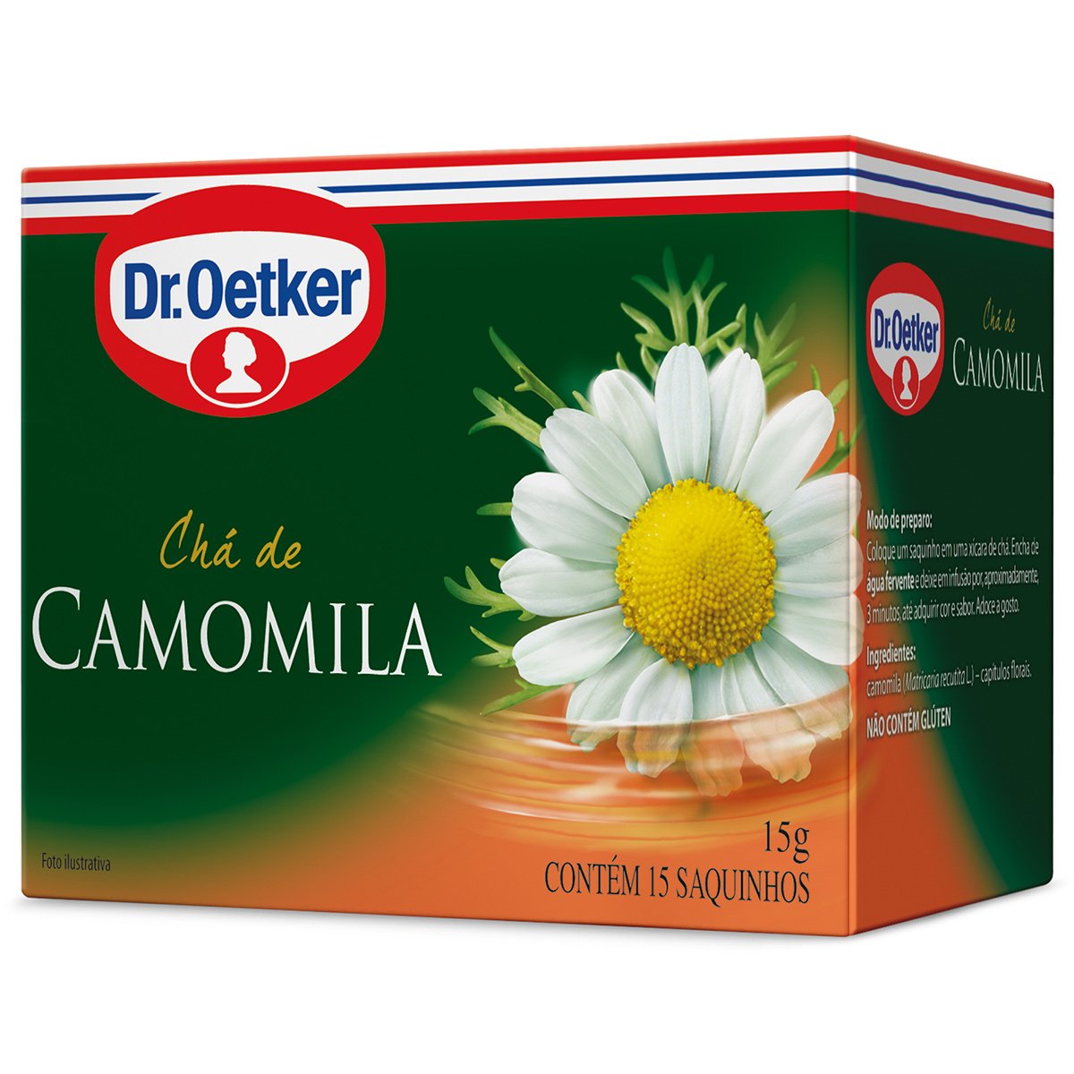 Dr. Oetker Chá de Ervas Sabor Camomila Bebida Quente de Simples Preparo 15 Sachês