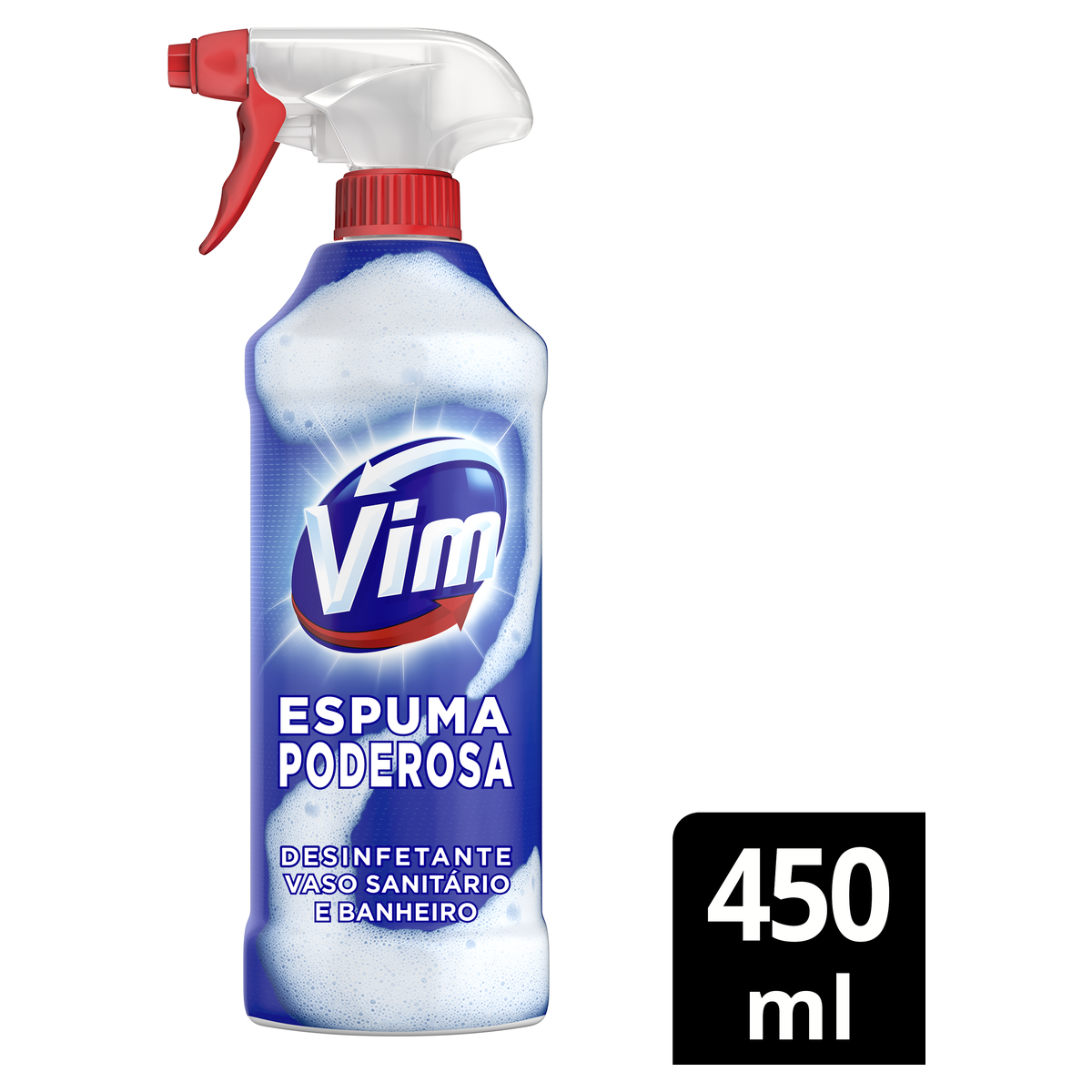 Desinfetante Uso Geral Original Vim Espuma Poderosa Frasco 450ml Borrifador