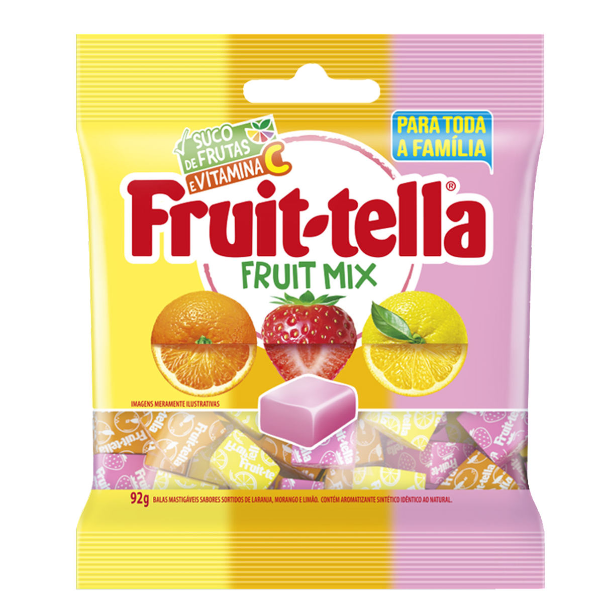 Bala Sortida Fruit-Tella Fruit Mix Pacote 92g