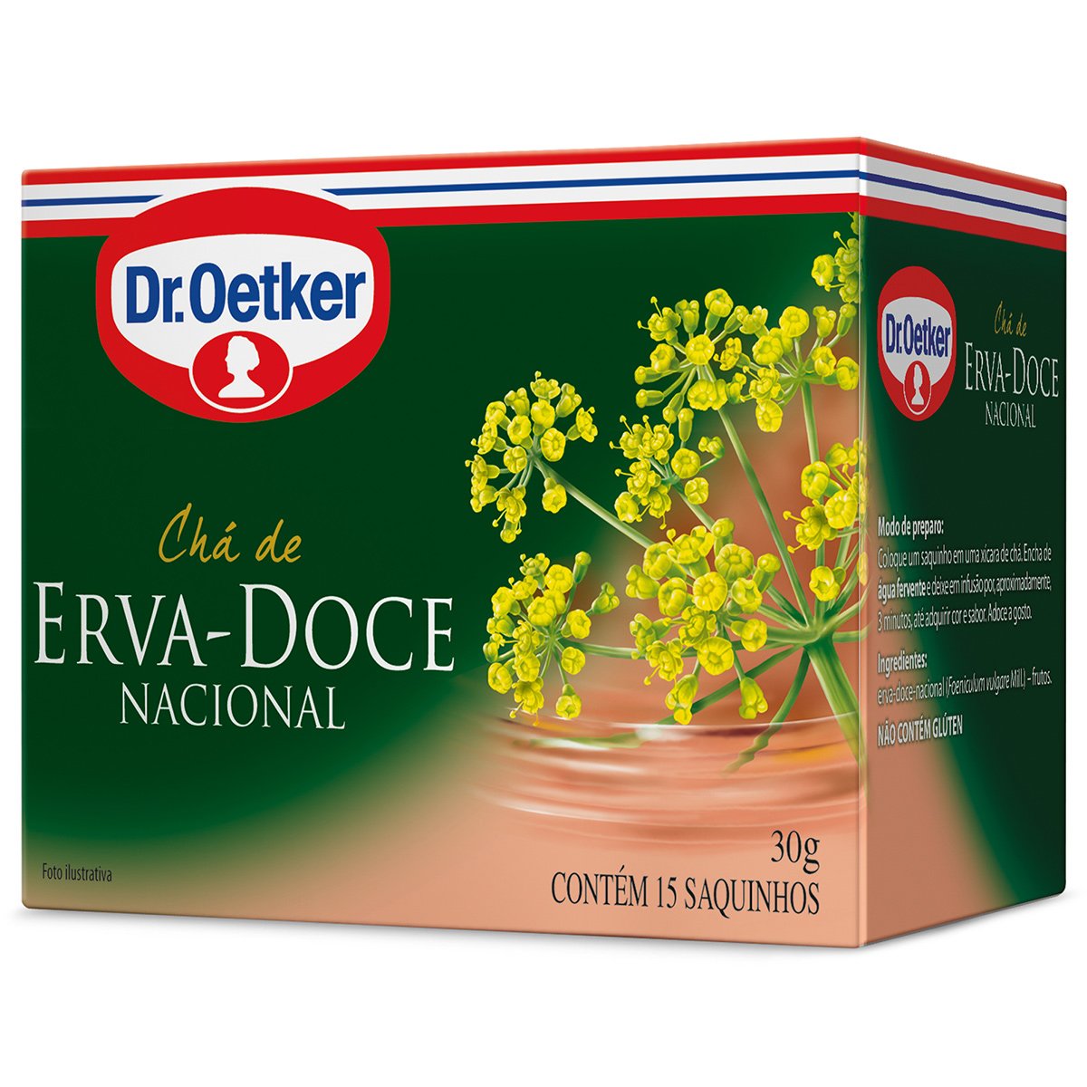 Dr. Oetker Chá de Ervas Sabor Erva Doce Bebida Quente de Simples Preparo 15 Sachês