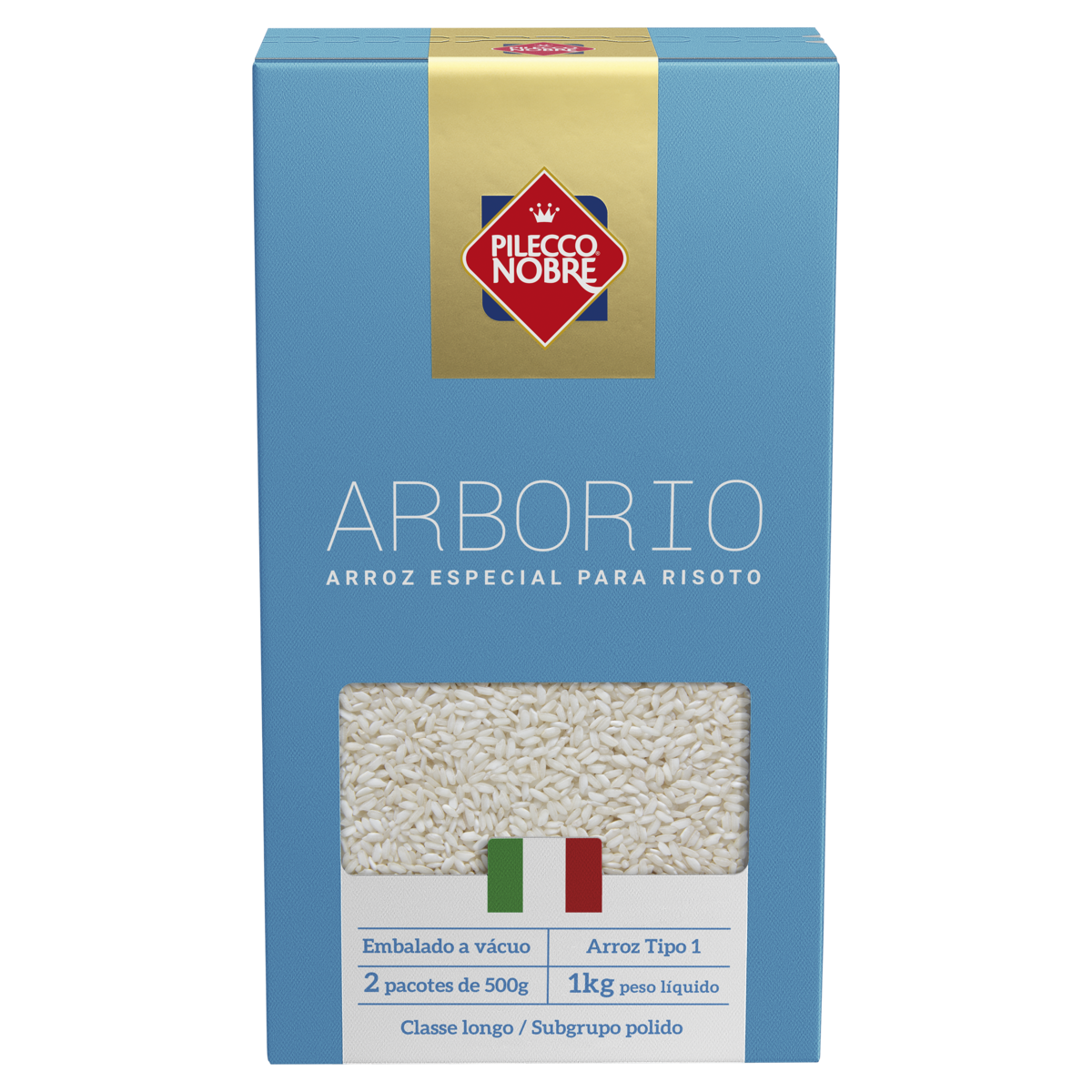 Arroz Arbório Tipo 1 Pilecco Nobre Caixa 1kg 2 Unidades
