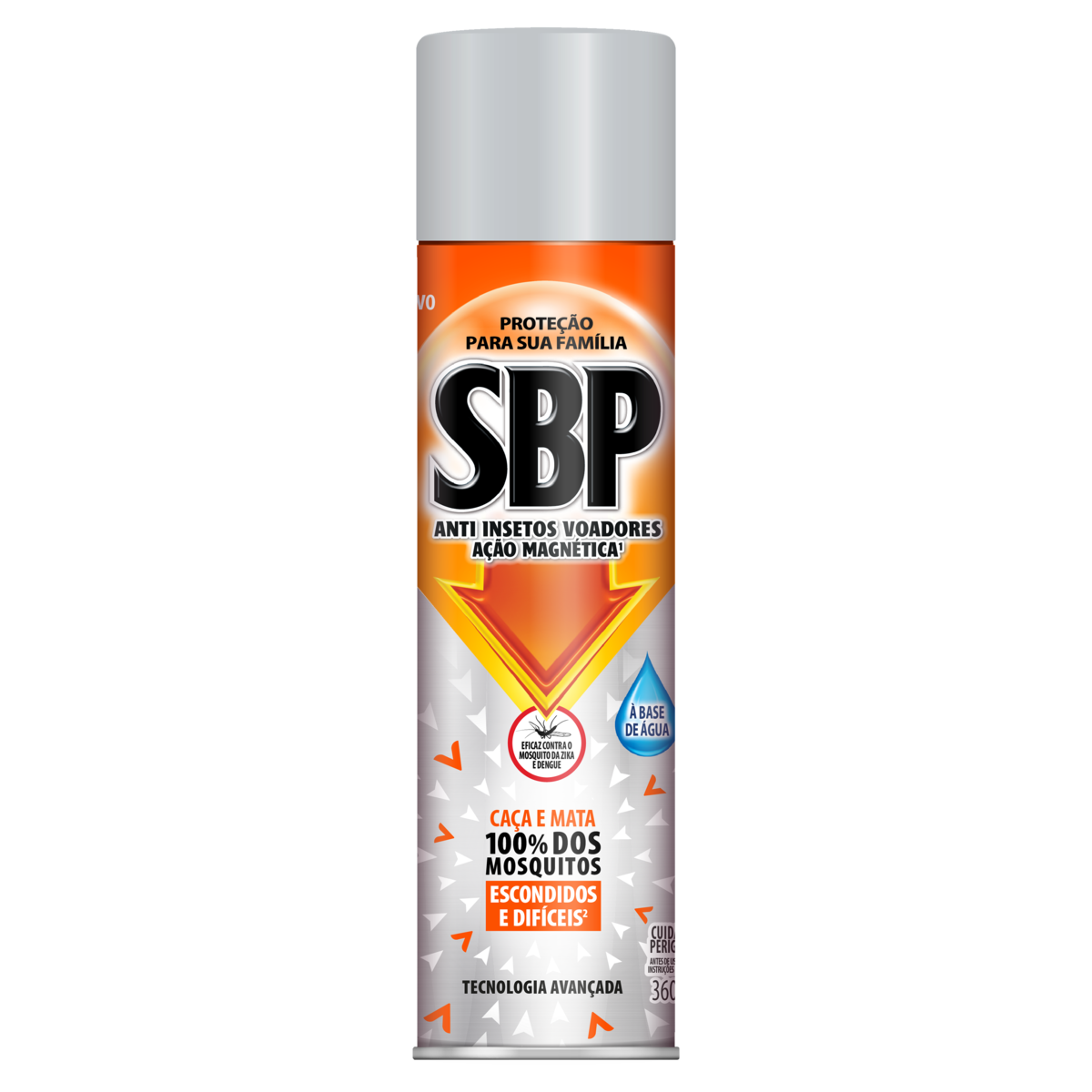 Inseticida Aerossol Ação Magnética Base Água SBP Frasco 360ml