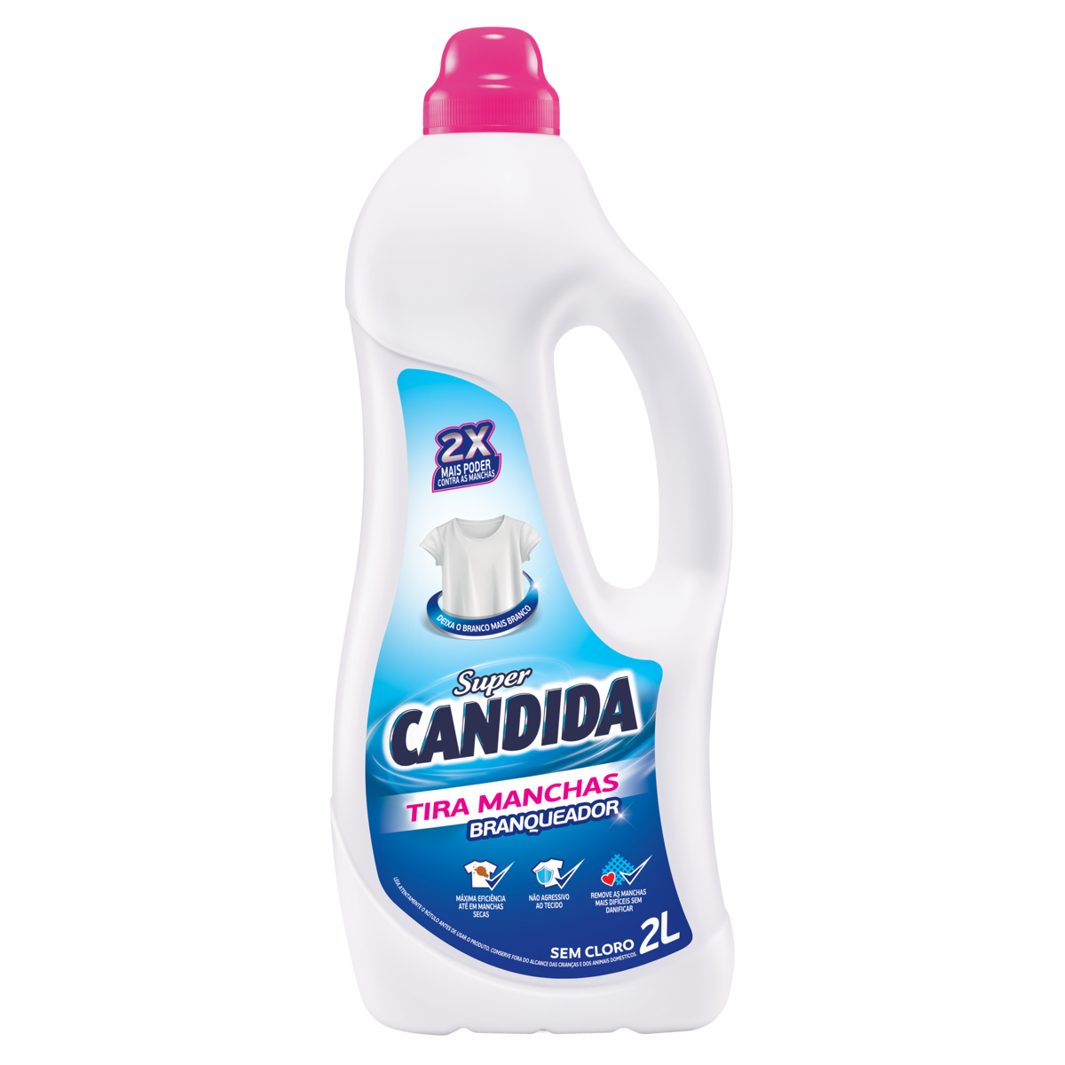 Tira-Manchas Líquido Roupas Brancas Super Candida Frasco 2l