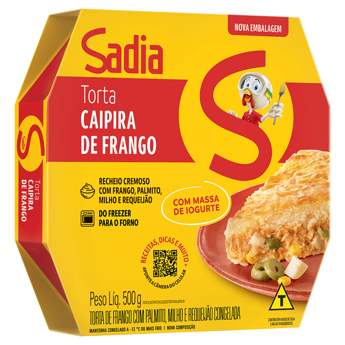 Torta Congelada Caipira de Frango Sadia Caixa 500g