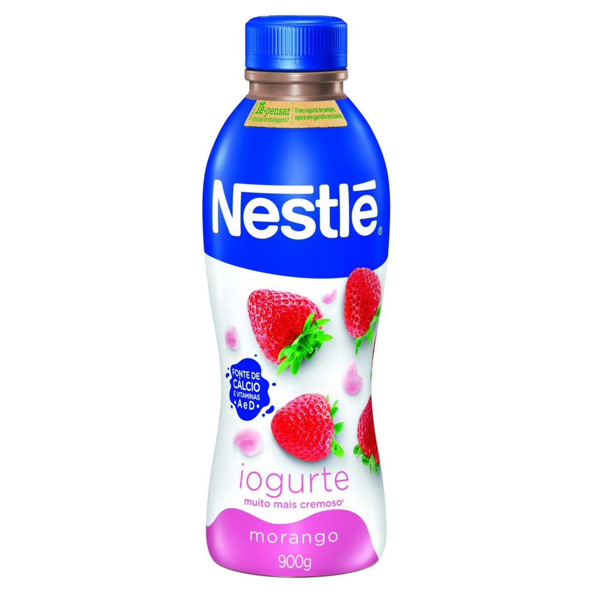 Iogurte Parcialmente Desnatado Morango Nestlé Garrafa 900g