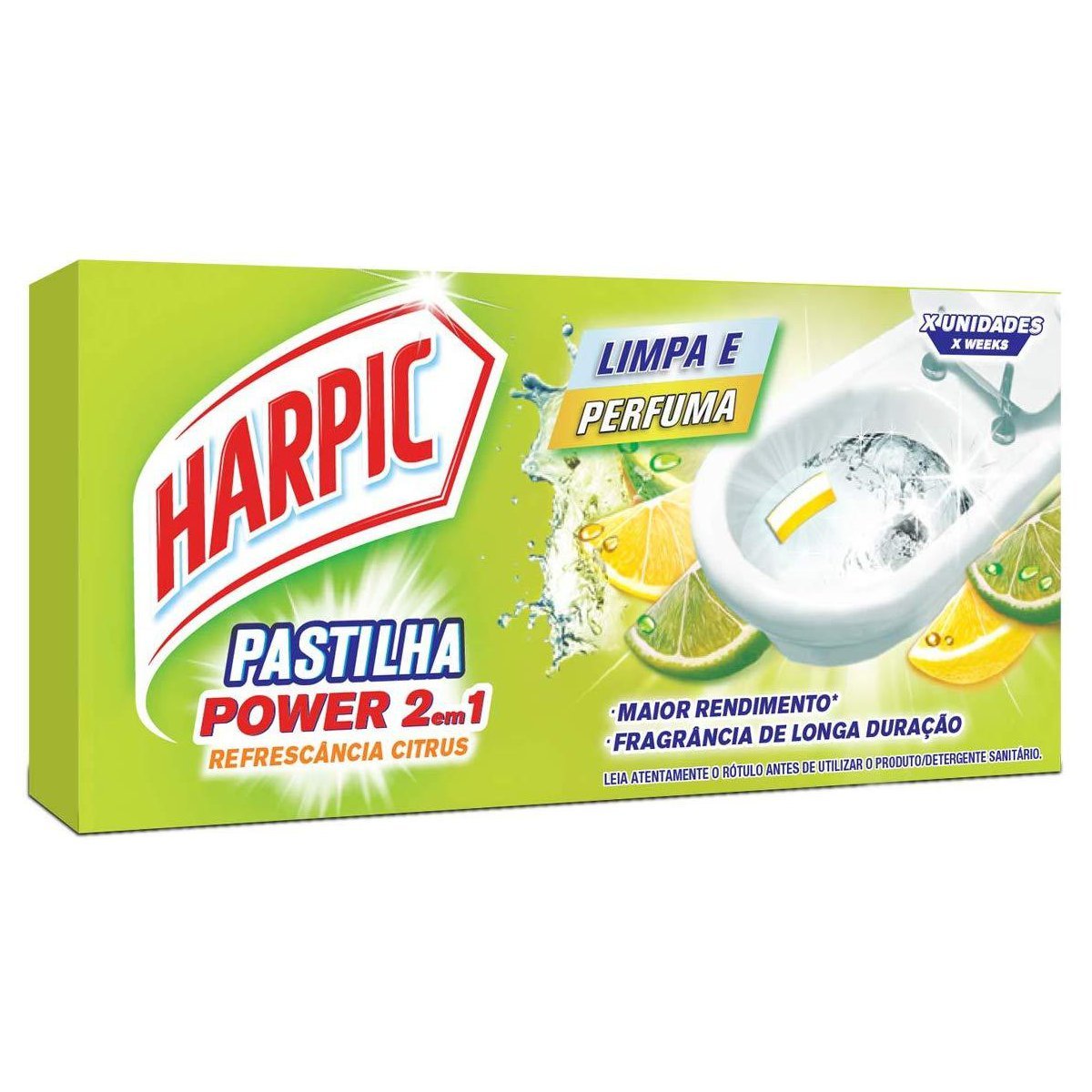 Detergente Sanitário Pastilha Adesiva Citrus Harpic 3 Unidades