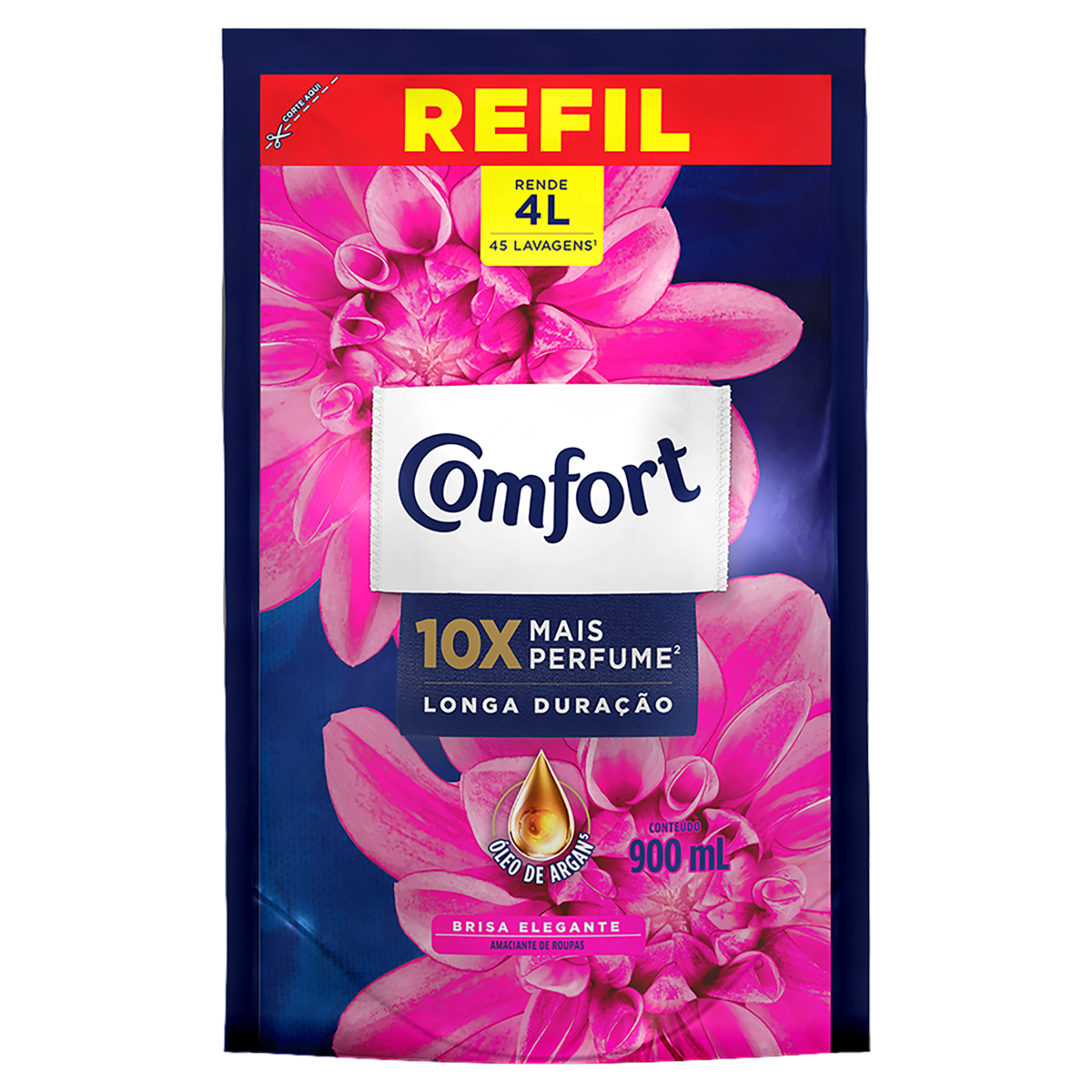 Amaciante de Roupa Brisa Elegante Comfort Sachê 900ml Refil