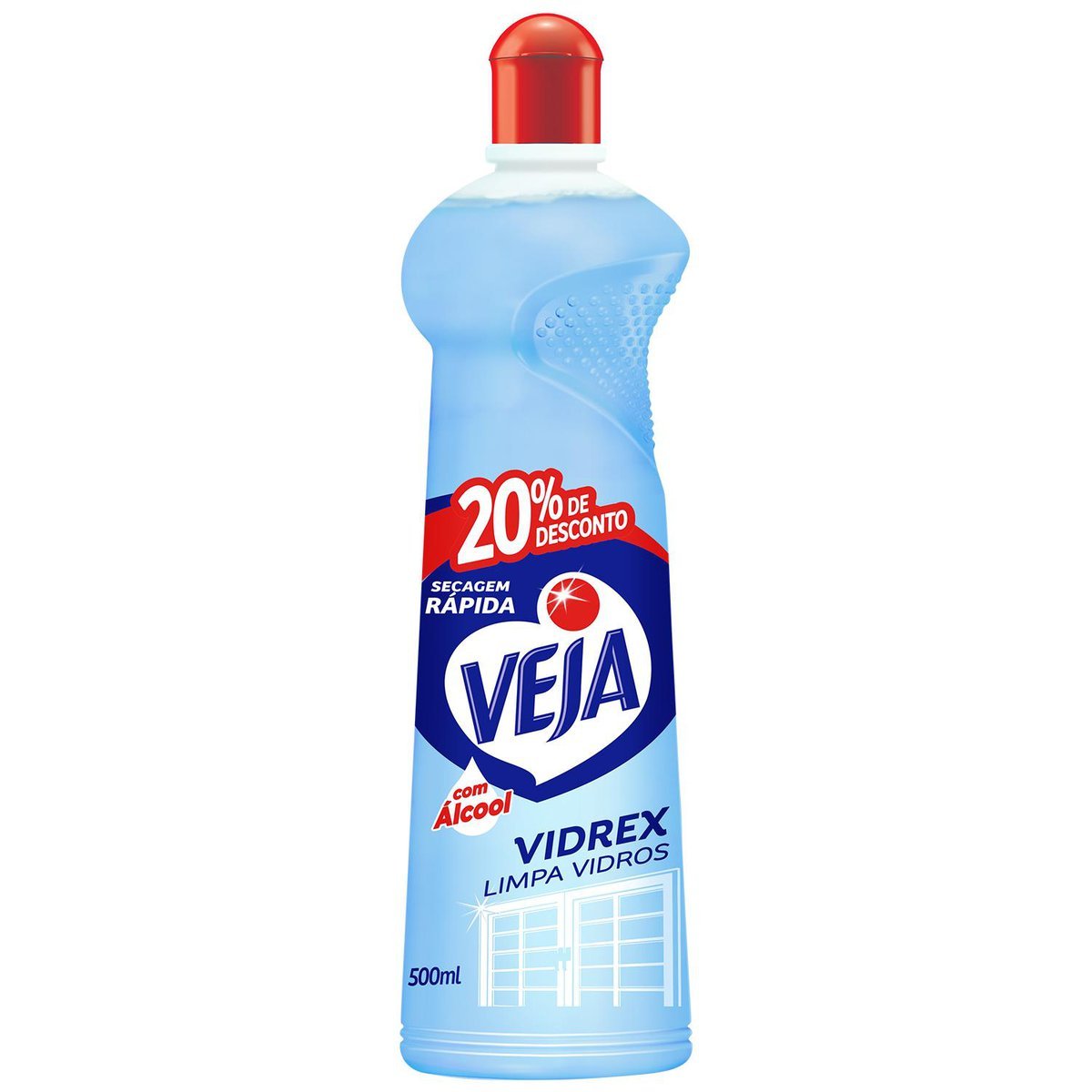 Limpa-Vidro Líquido Tradicional Veja Vidrex Squeeze 500ml Grátis 20% de Desconto