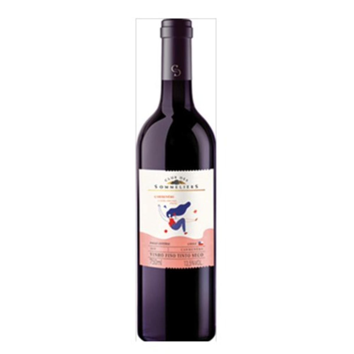 Vinho Tinto Chileno Clube Des Sommeliers Carmenere 750ml