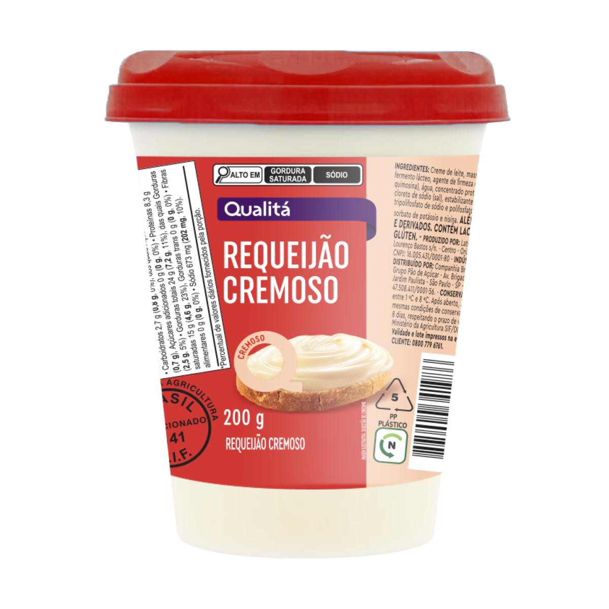 Requeijão Cremoso Tradicional Qualitá Copo 200g