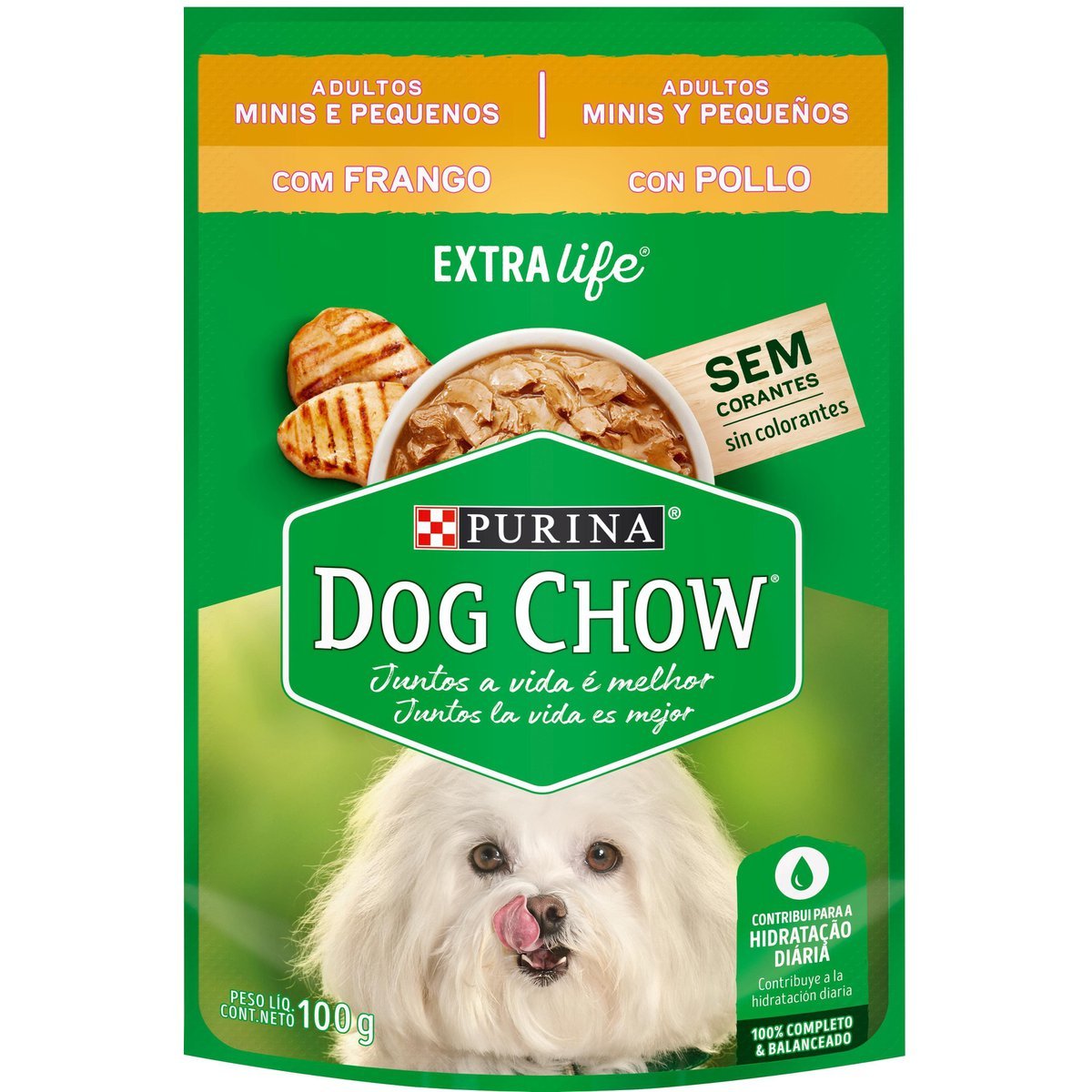 NESTLÉ® PURINA® DOG CHOW® ExtraLife® Ração Úmida para Cães Adultos Minis & Pequenos Frango 100g