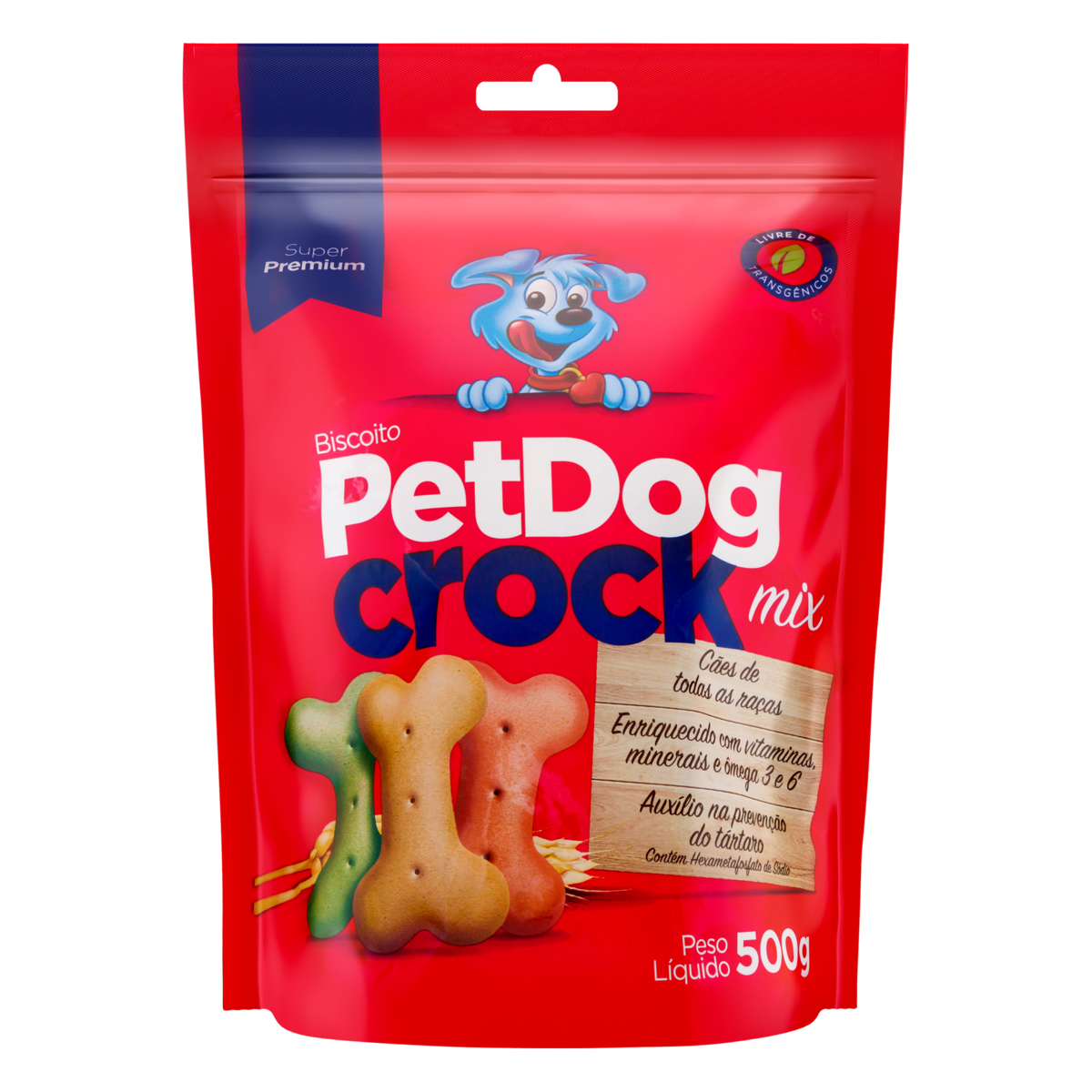Biscoito para Cães PetDog Crock Mix Pouch 500g