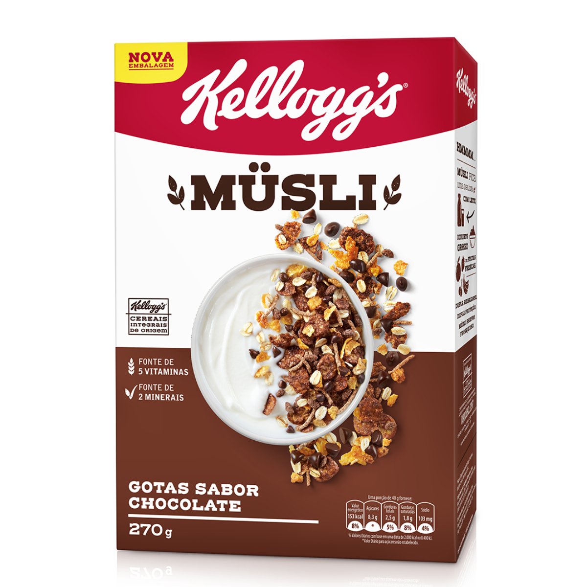 Cereal Müsli com Gotas Sabor Chocolate KELLOGG'S 270g