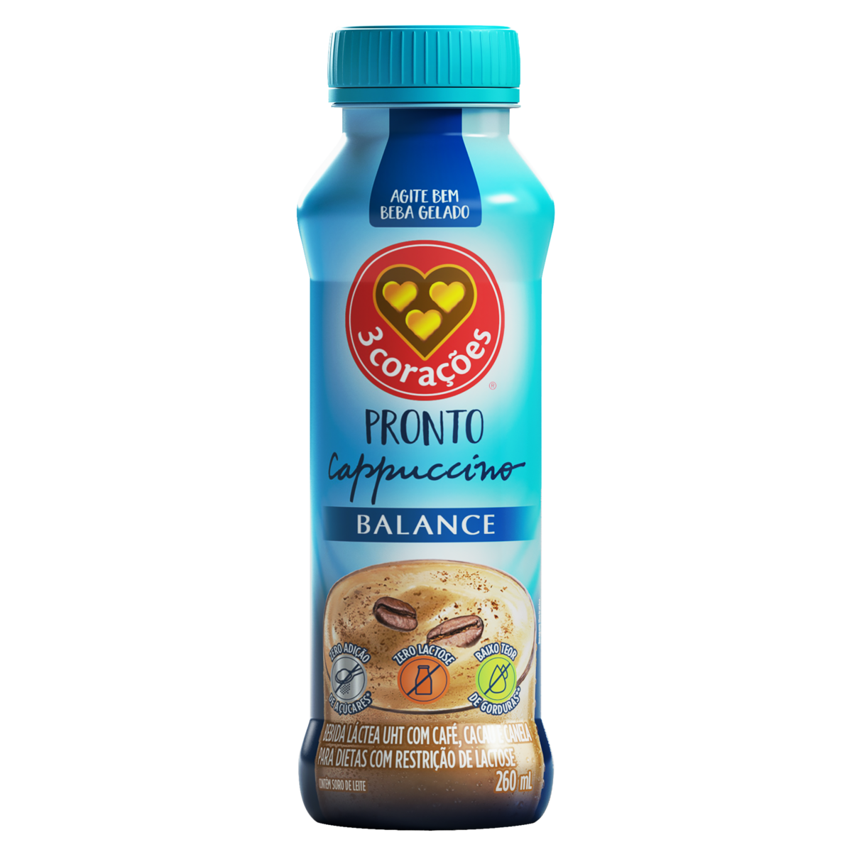 Bebida Láctea Cappuccino Balance 3 Corações 260ml