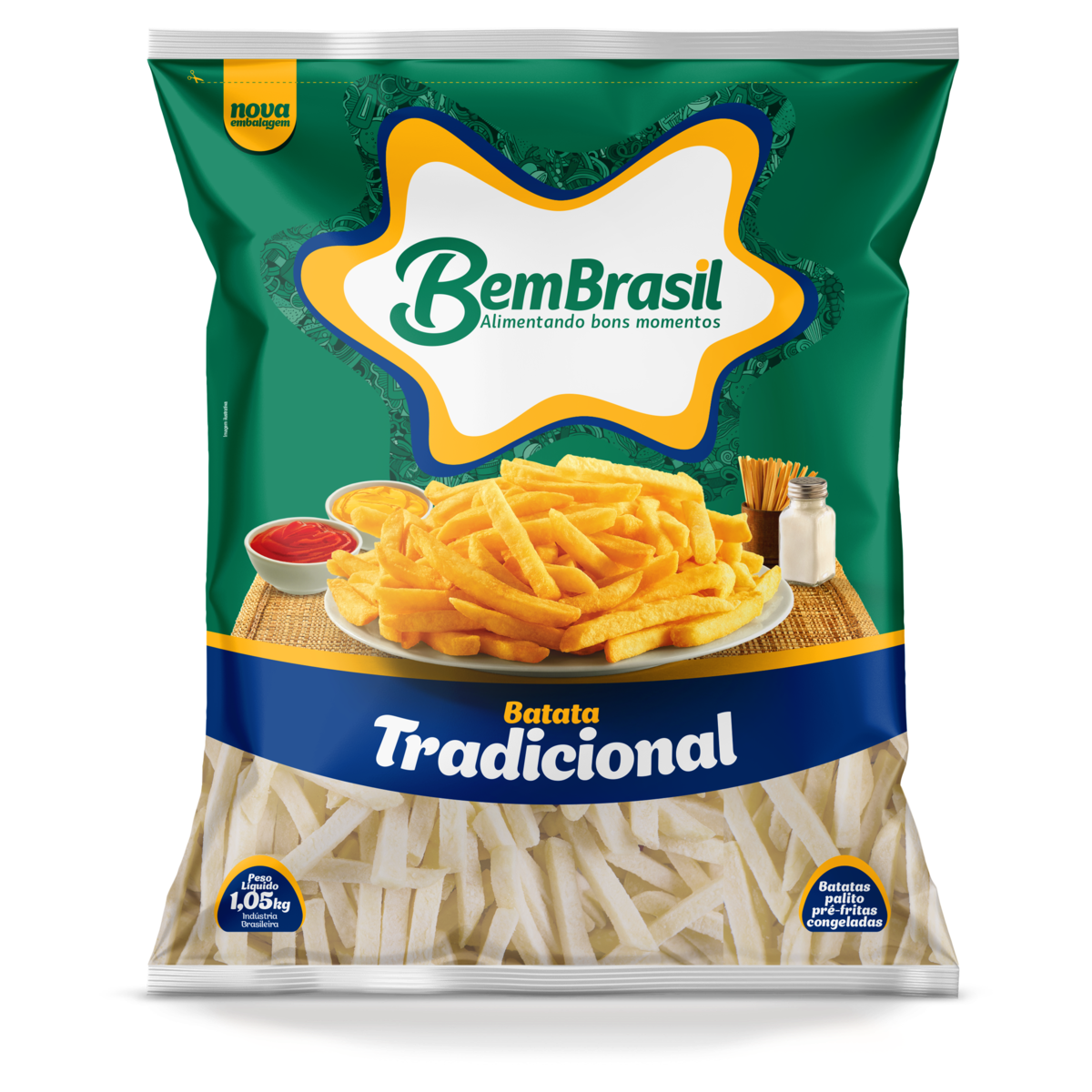 Batata Pré Frita Bem Brasil Pacote 1,050kg