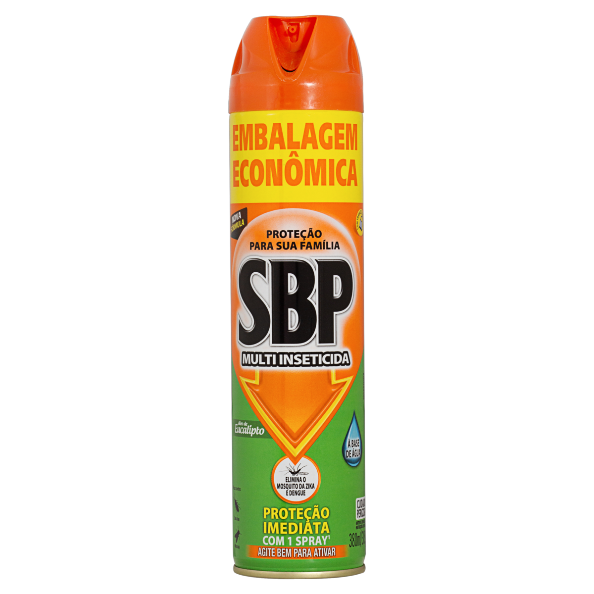 Multi-Inseticida Aerossol Óleo de Eucalipto SBP Frasco 380ml Spray Embalagem Econômica