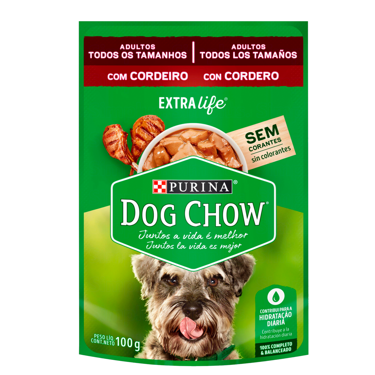 NESTLÉ® PURINA® DOG CHOW® ExtraLife® Ração Úmida para Cães Adultos de Todos os Tamanhos Cordeiro 100g