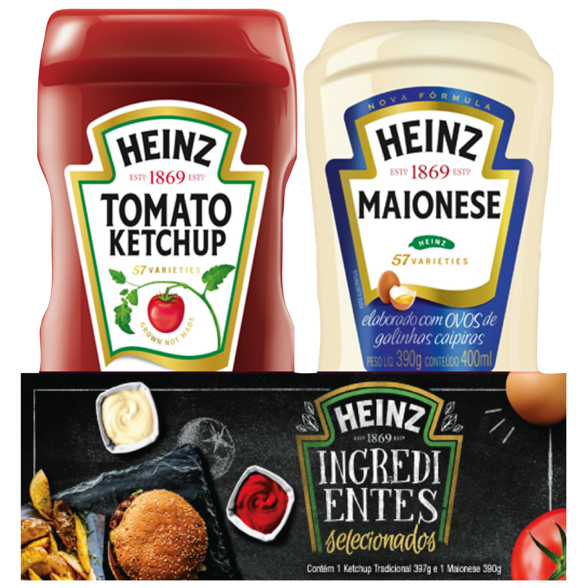 Pack de Ketchup e Maionese HEINZ 397g/390g