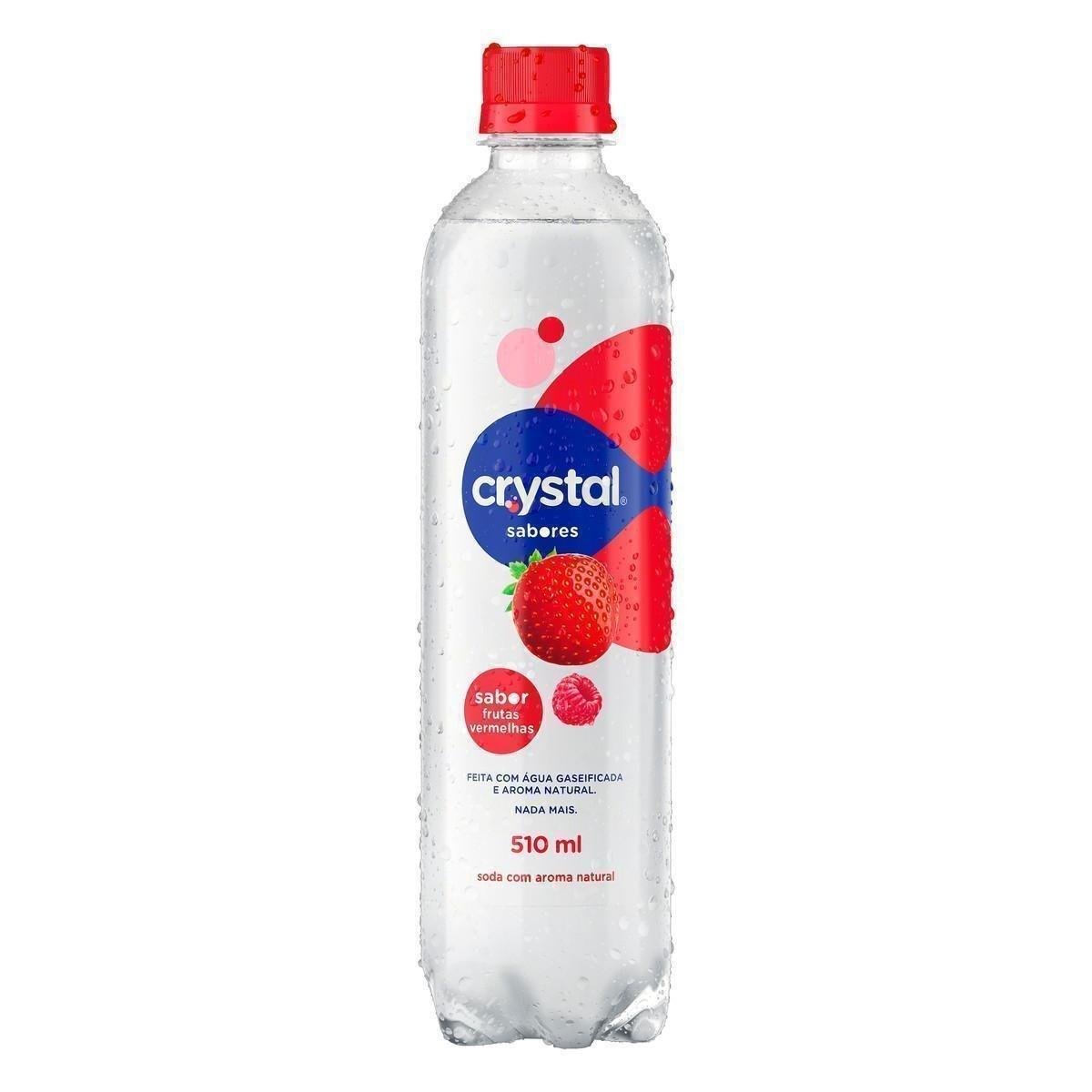 Água Saborizada com Gás Frutas Vermelhas Crystal Sabores Garrafa 510ml