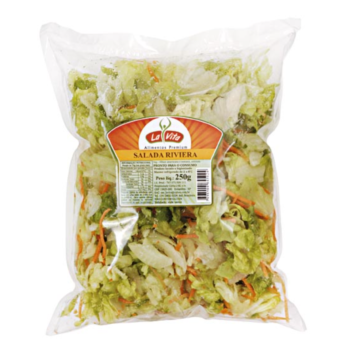 Salada Riviera (Alface Americana, Alface Romana e Cenoura) LA VITA 250g