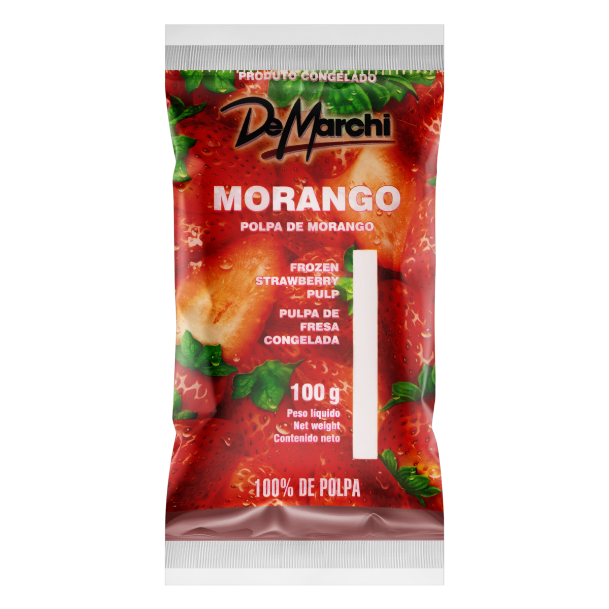 Polpa de Fruta Morango De Marchi Pacote 100g