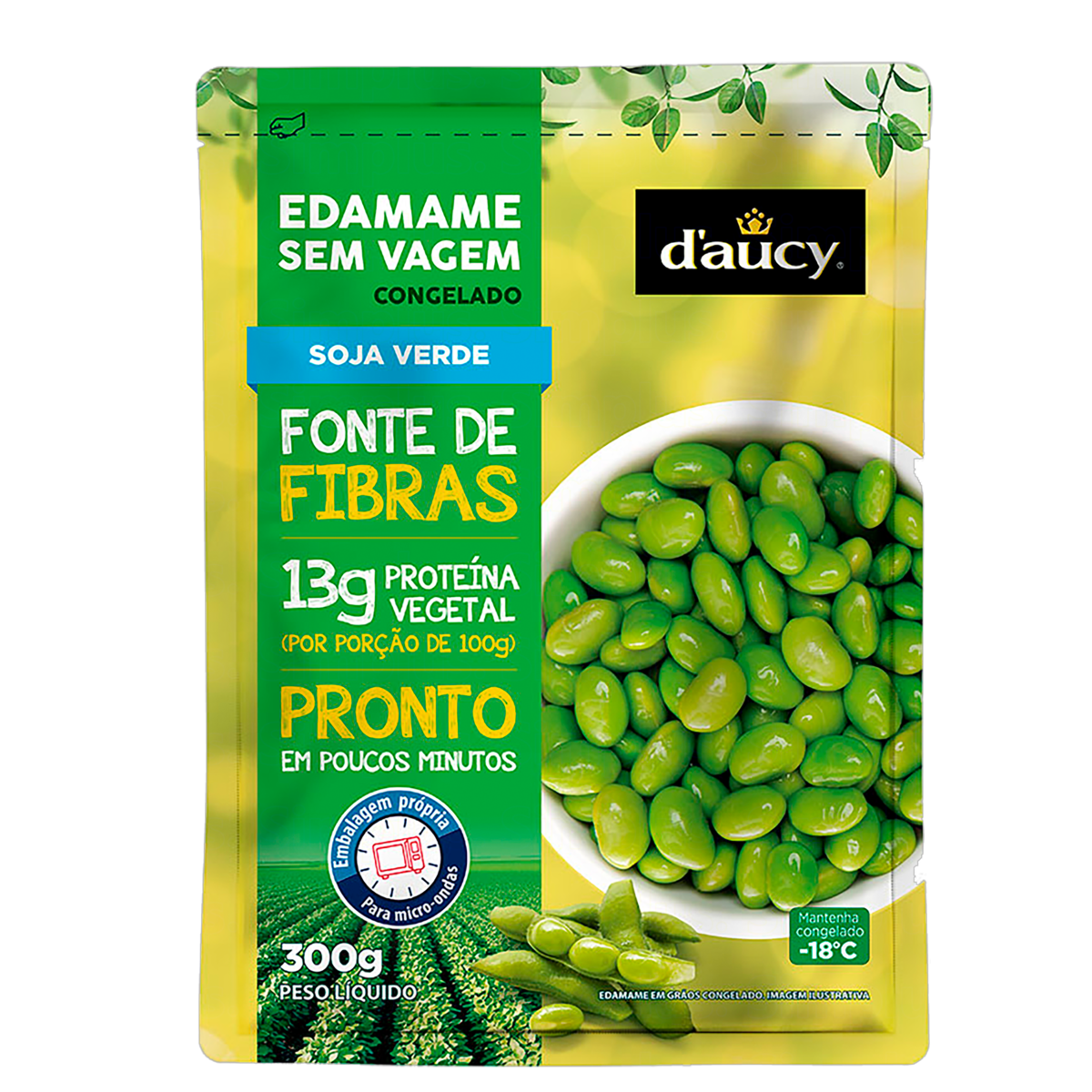 Edamame sem Vagem Congelado D'aucy Pacote 300g