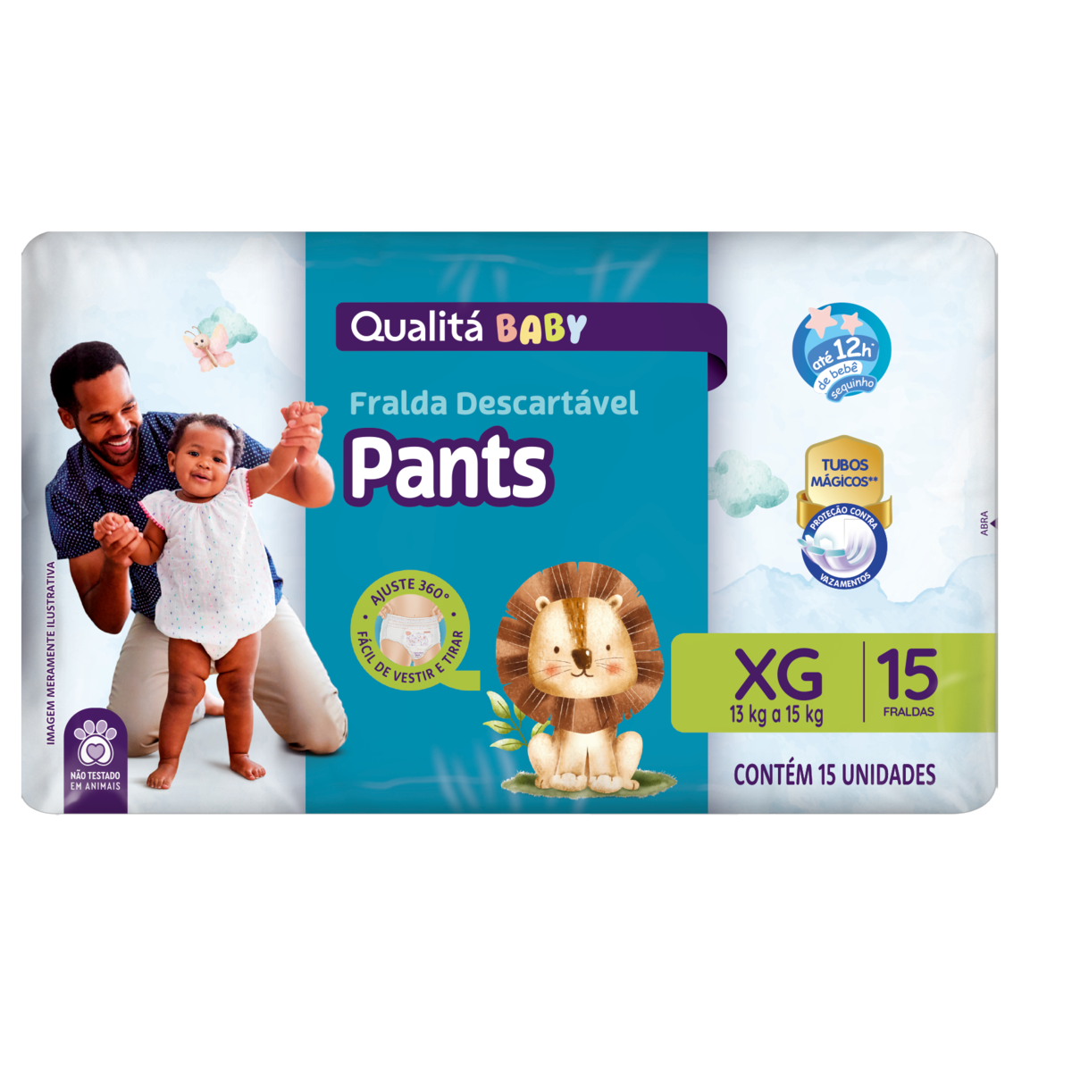 Fralda Descartável Pants Qualitá Baby XG Pacote 15 Unidades