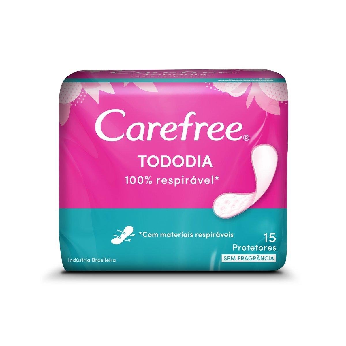 Protetor Diário sem Abas Carefree TodoDia Pacote 15 Unidades