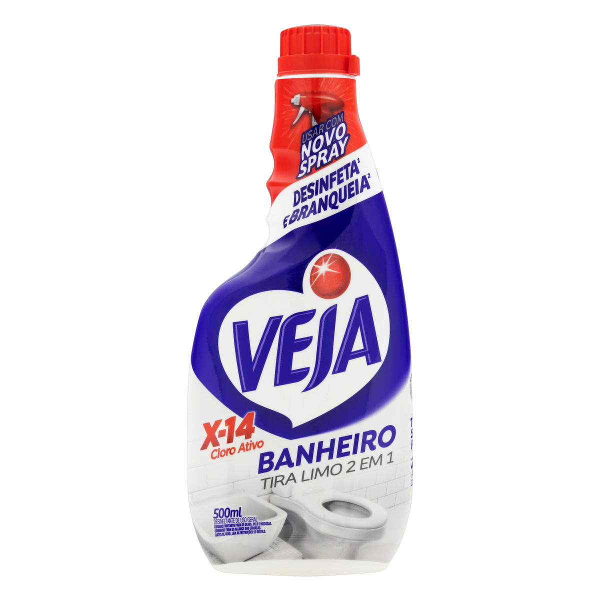 Desinfetante Banheiro Tira-Limo Veja X-14 Frasco 500ml Refil