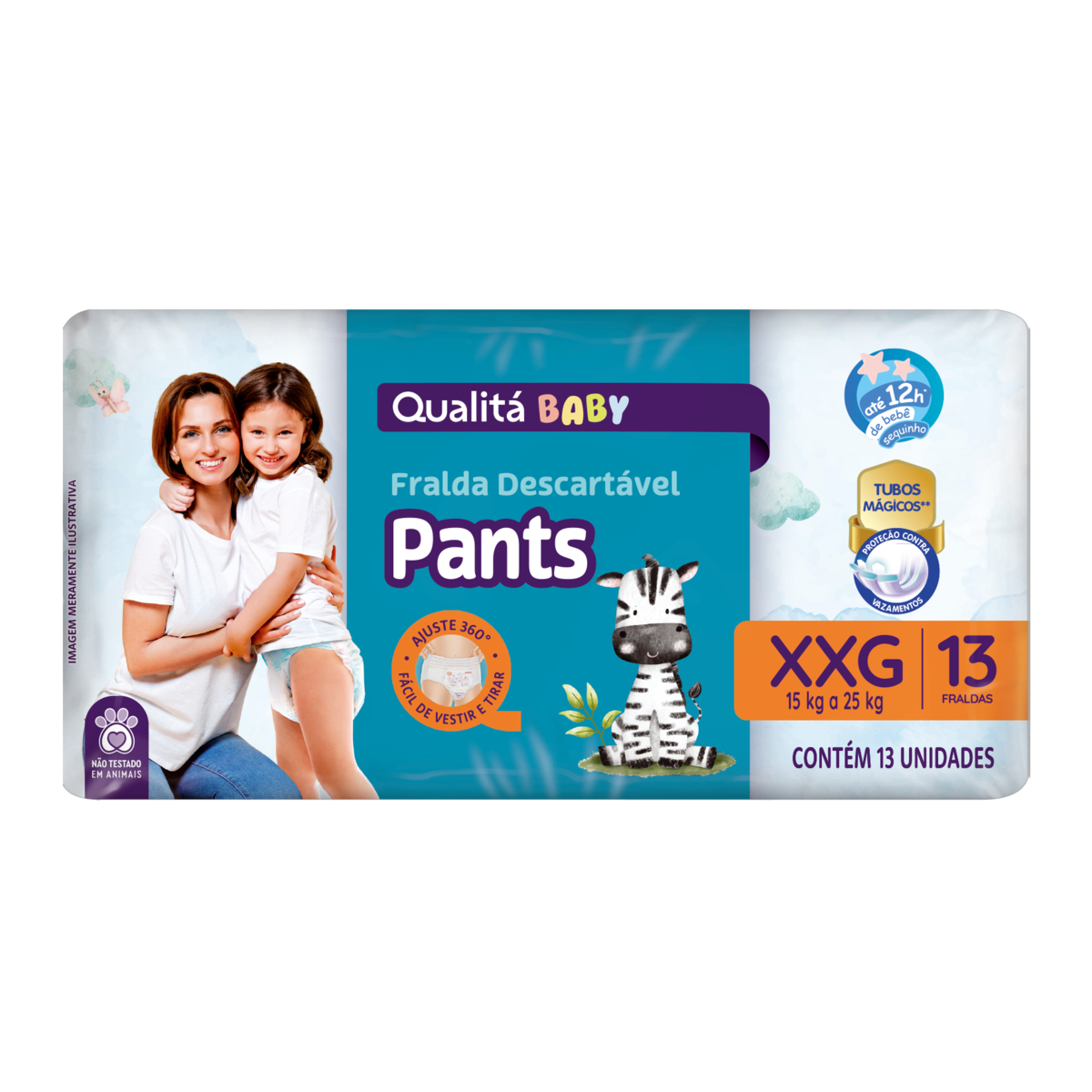 Fralda Descartável Pants Qualitá Baby XXG Pacote 13 Unidades