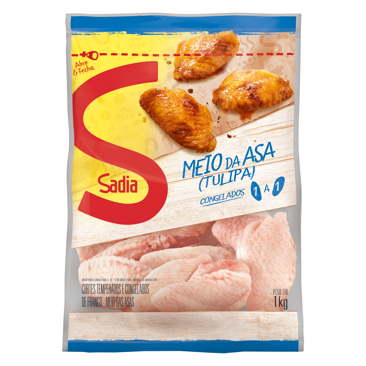 Meio da Asa de Frango Tulipa Congelada Sadia 1kg