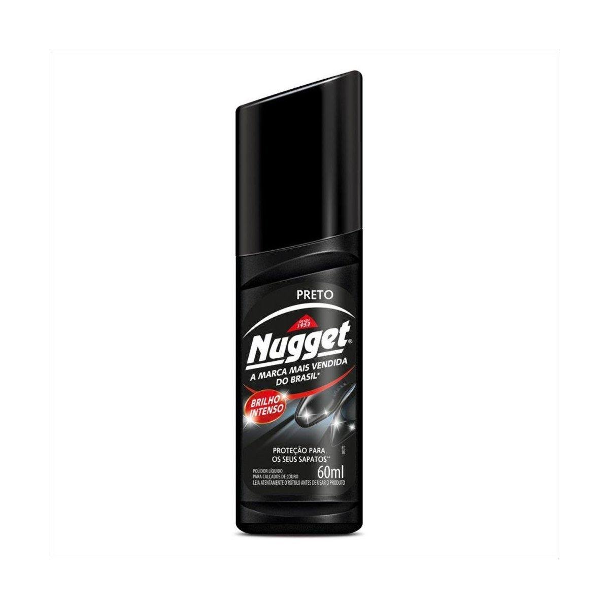 Polidor de Sapato Líquido Preto Nugget Frasco 60ml