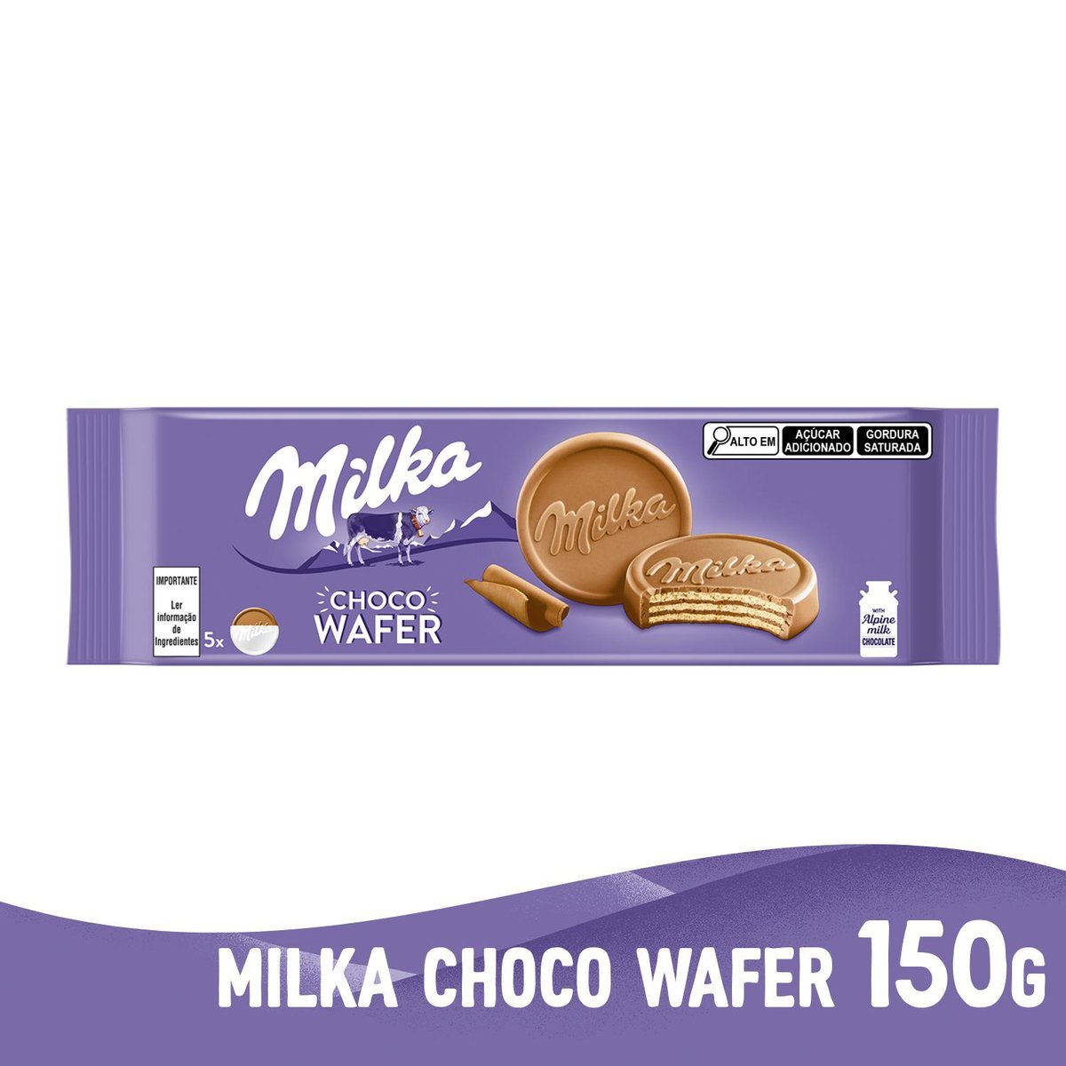 Biscoito Milka Choco Wafer 150G