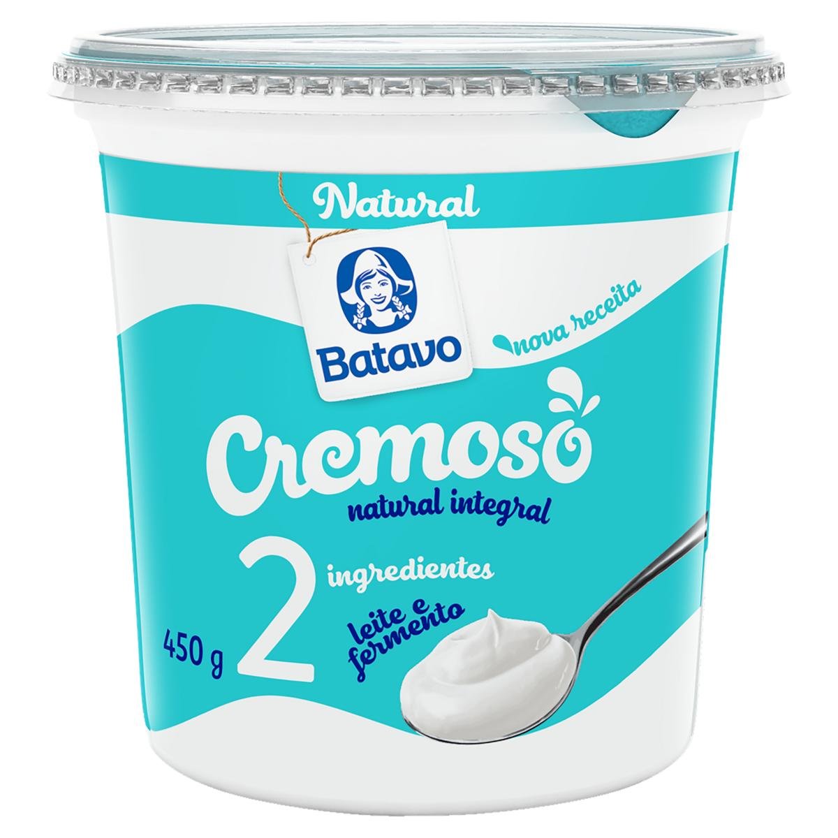 Iogurte Integral Cremoso Natural Batavo Pote 450g