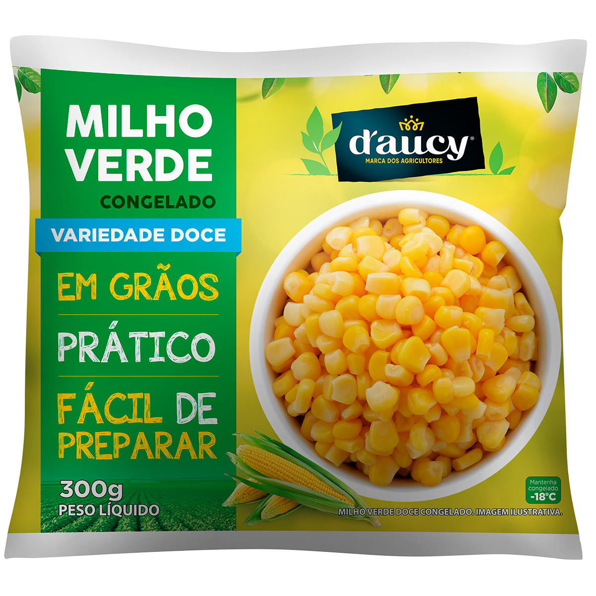 Milho Verde Doce Congelado DAUCY Pacote 300g