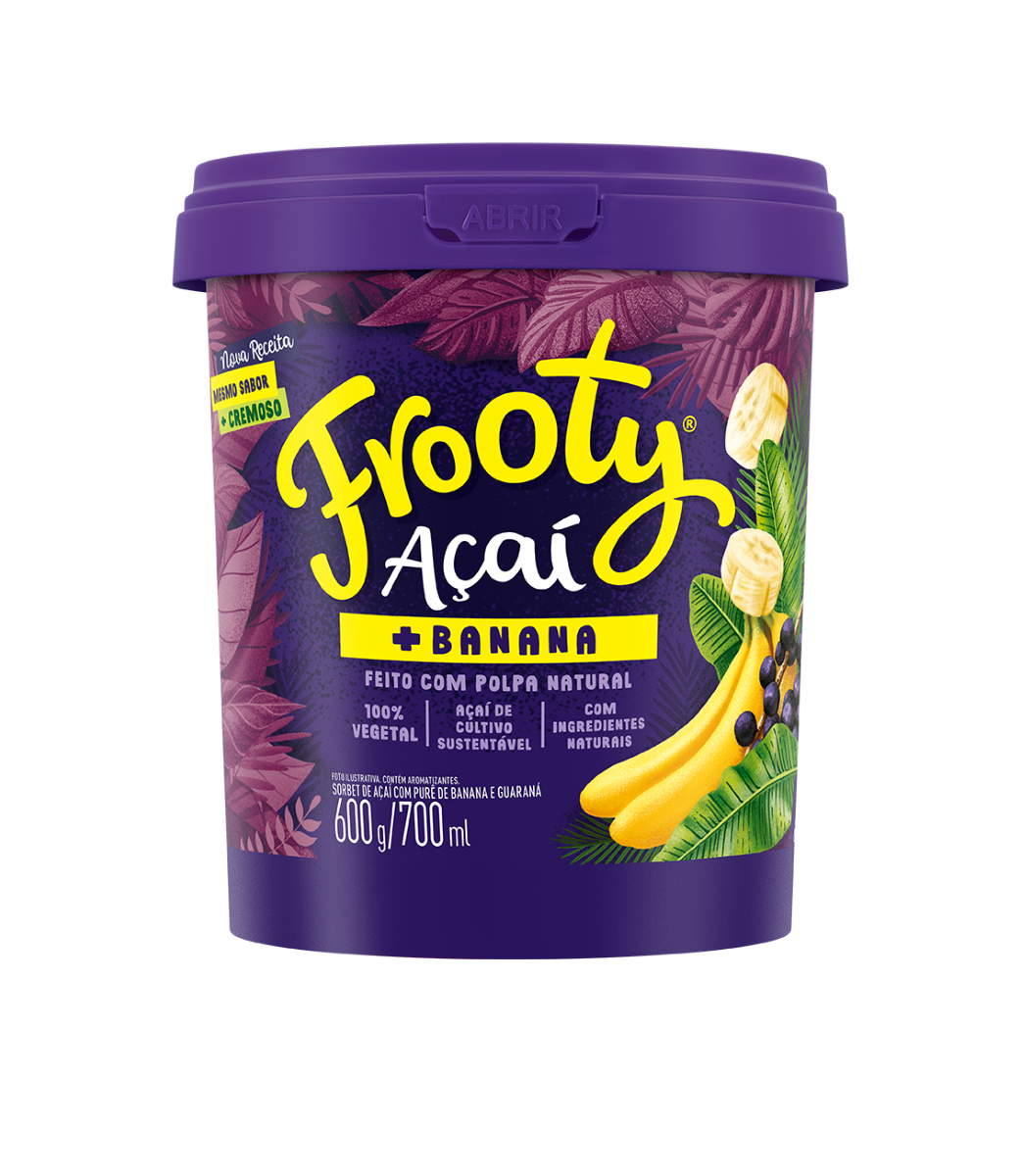 Sorbet Açaí e Banana Frooty Pote 700ml