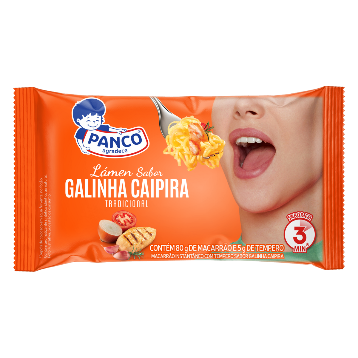 Macarrão Instantâneo Lámen Galinha Caipira Panco Pacote 85G