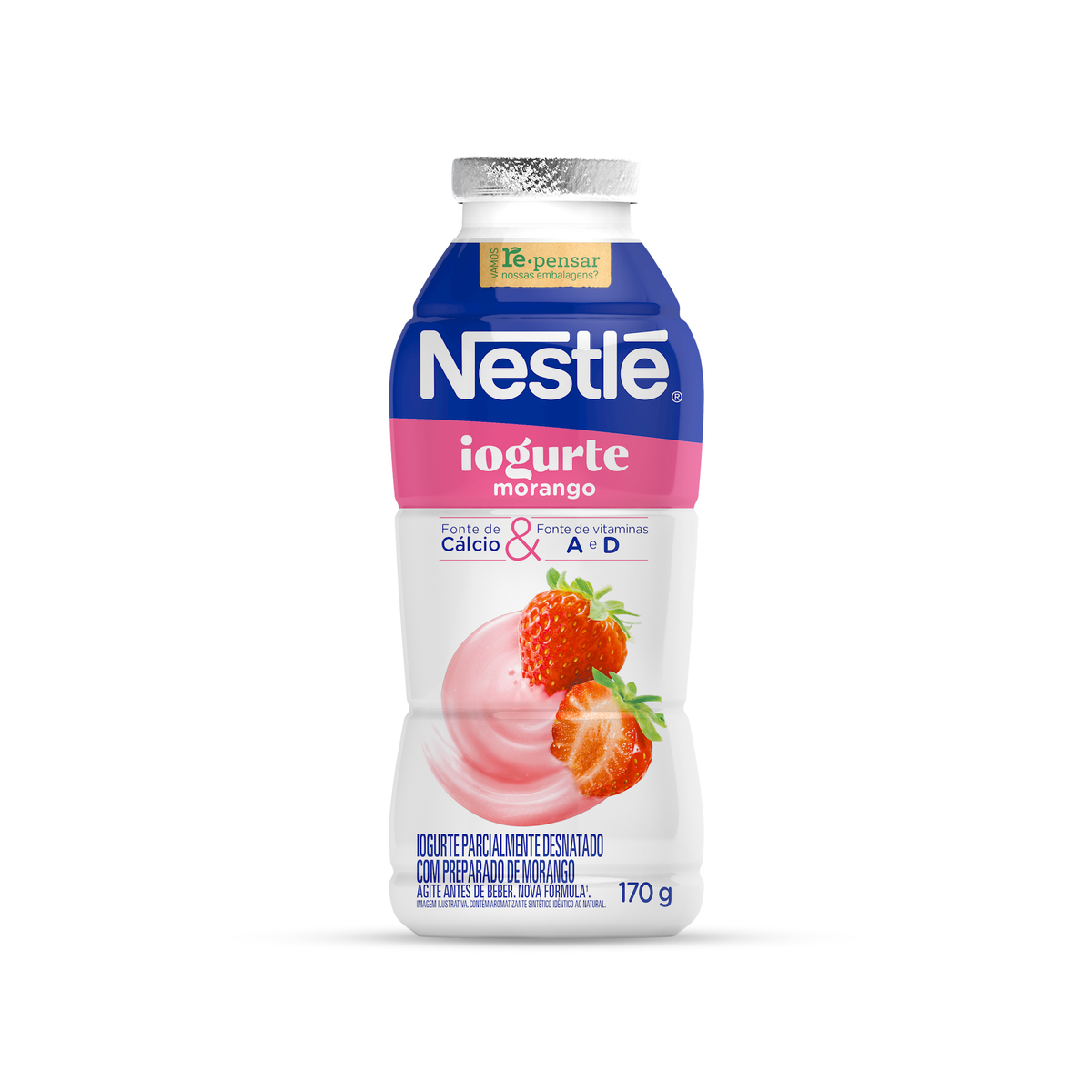 Iogurte Parcialmente Desnatado Morango Nestlé Frasco 170g