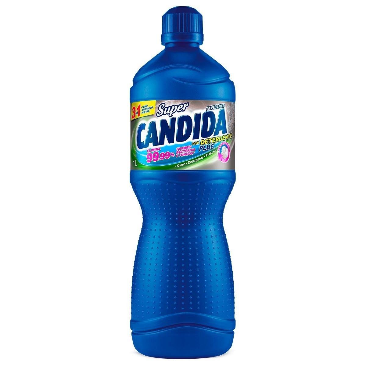 Água Sanitária com Detergente Super Candida 3 em 1 Plus 1L