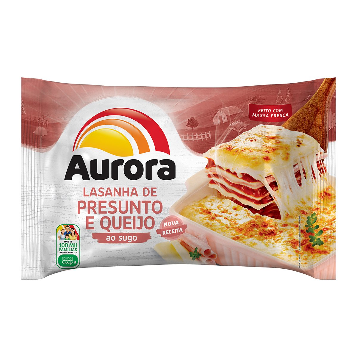 Lasanha de Presunto e Queijo ao Sugo Aurora 600g