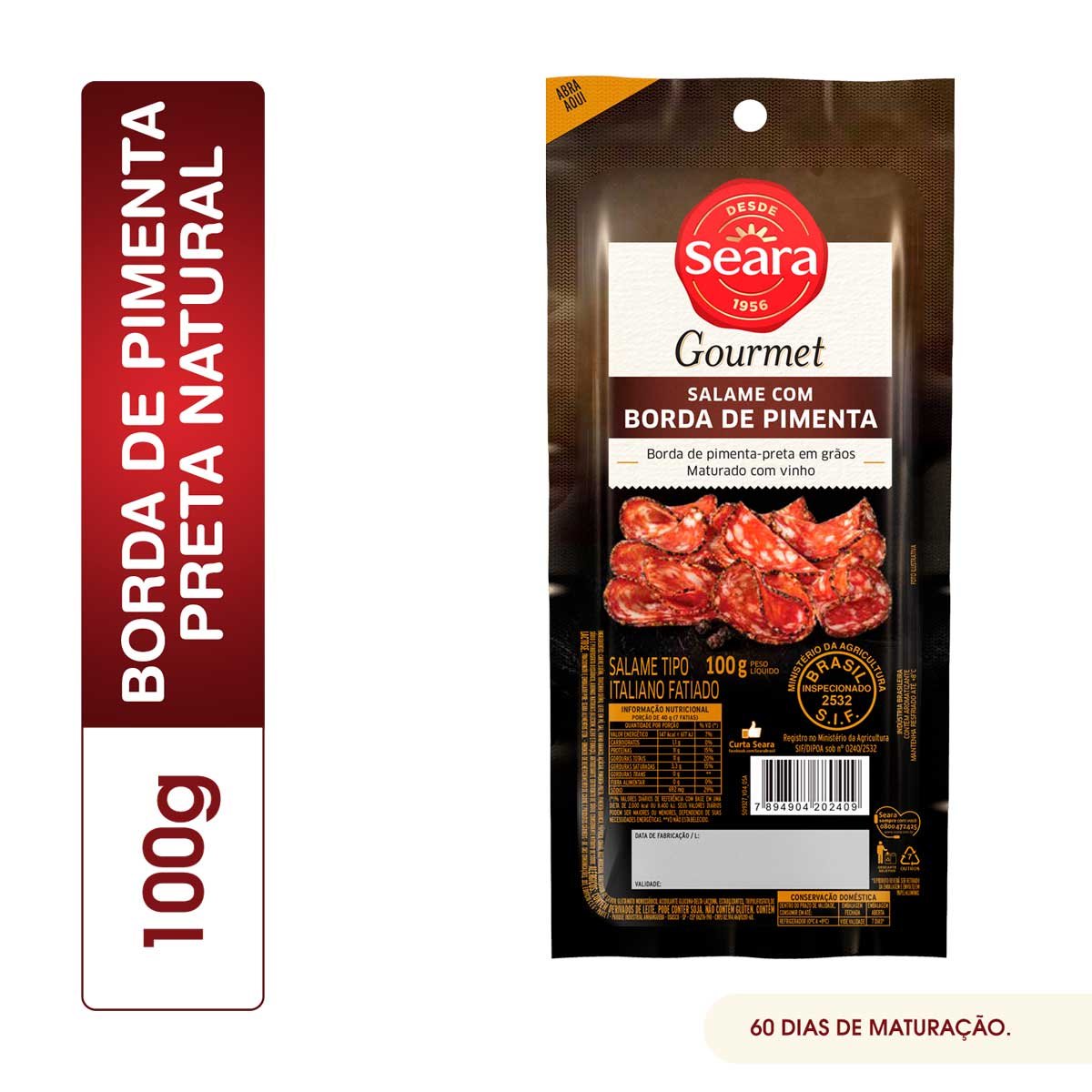Salame Com Borda Pimenta Seara Gourmet 100g