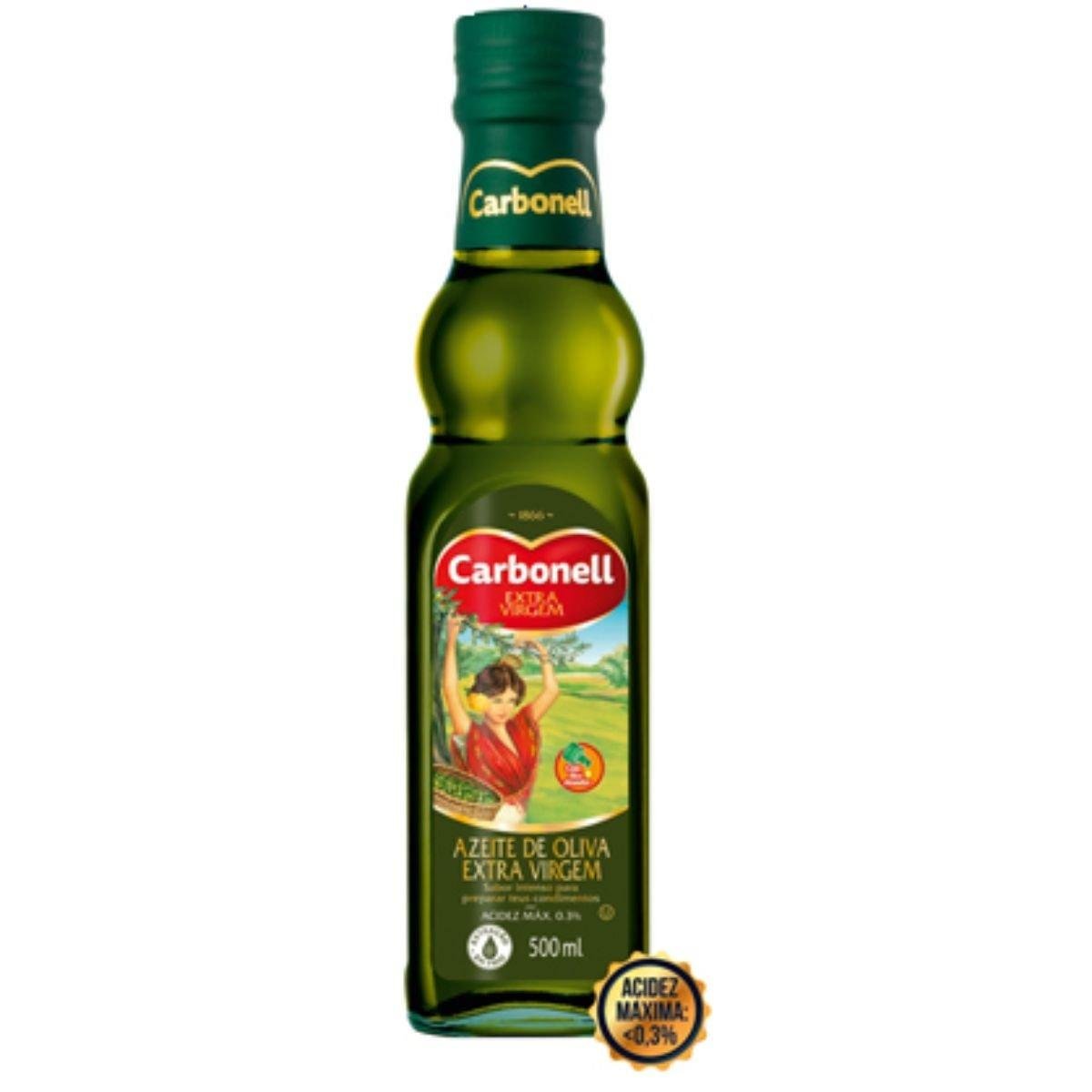 Azeite Espanhol de Oliva Extra Virgem CARBONELL Vidro 500ml