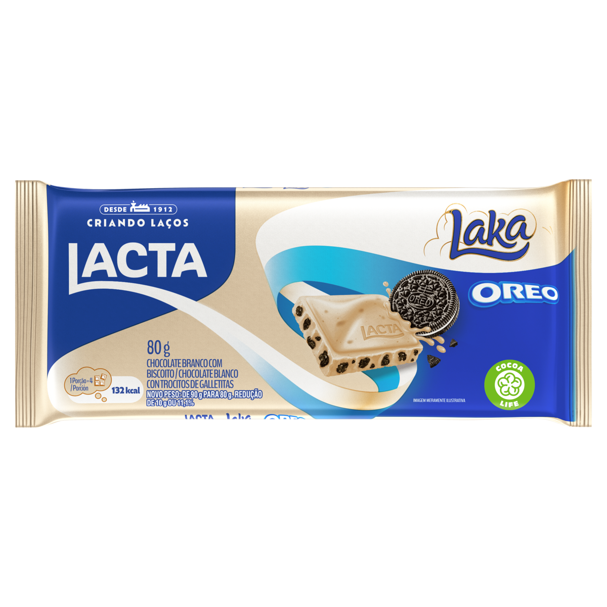 Chocolate Branco Lacta Laka Oreo 80g