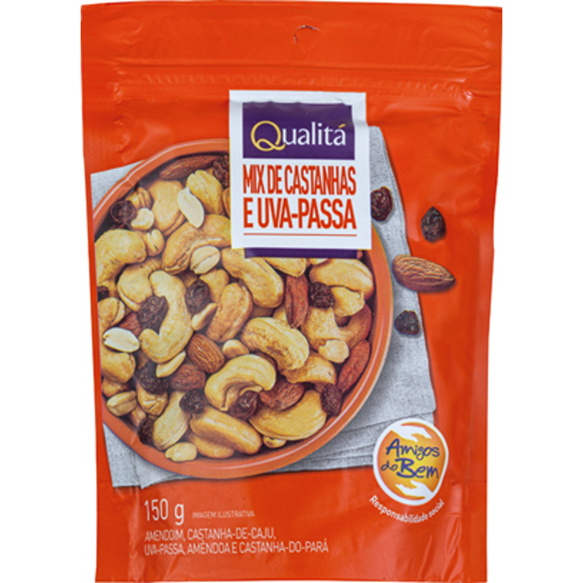 Mix de Castanhas e Uva Passa QUALITÁ 150g
