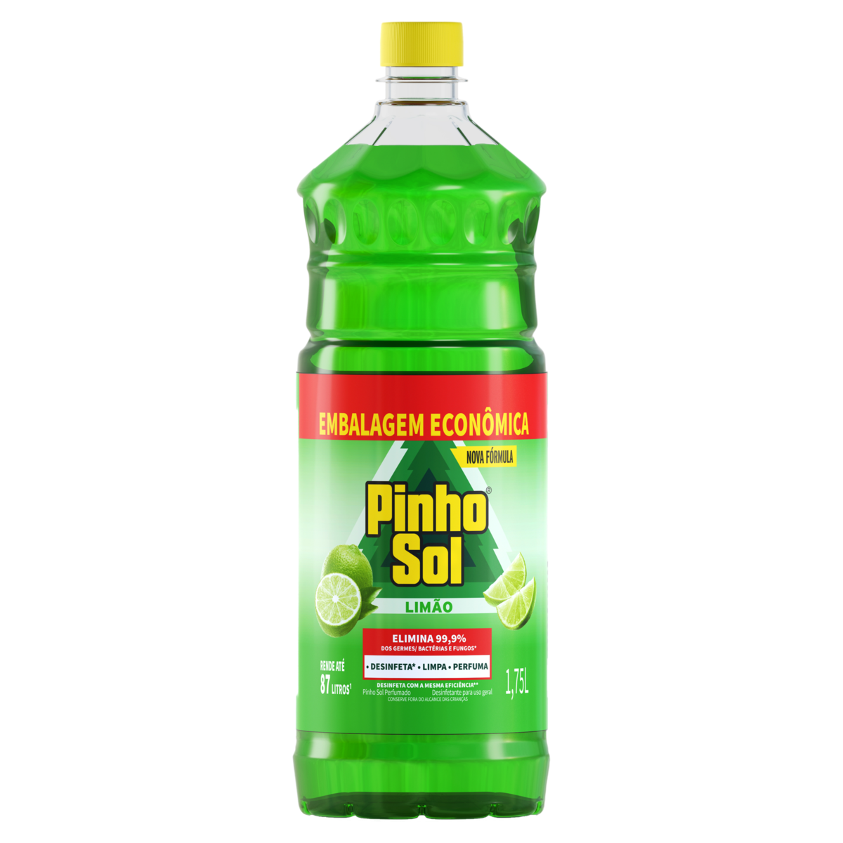 Desinfetante Perfumado Limão Pinho Sol Frasco 1,75l Embalagem Econômica