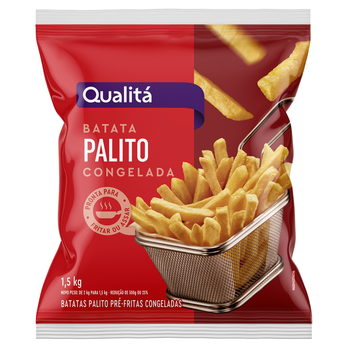 Batata Pré-Frita Palito Congelada Qualitá Pacote 1,5kg