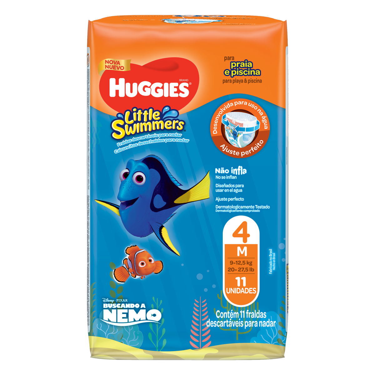 Fralda Descartável Infantil Praia & Piscina Huggies Little Swimmers P-M Pacote 11 Unidades