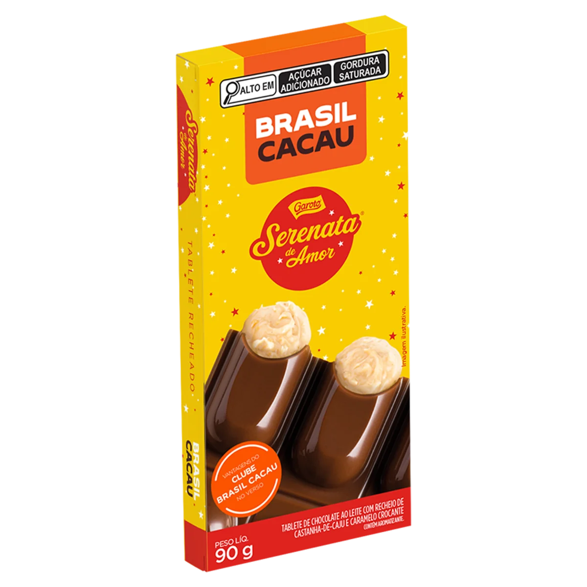 Chocolate ao Leite Recheio Serenata de Amor Brasil Cacau 90G