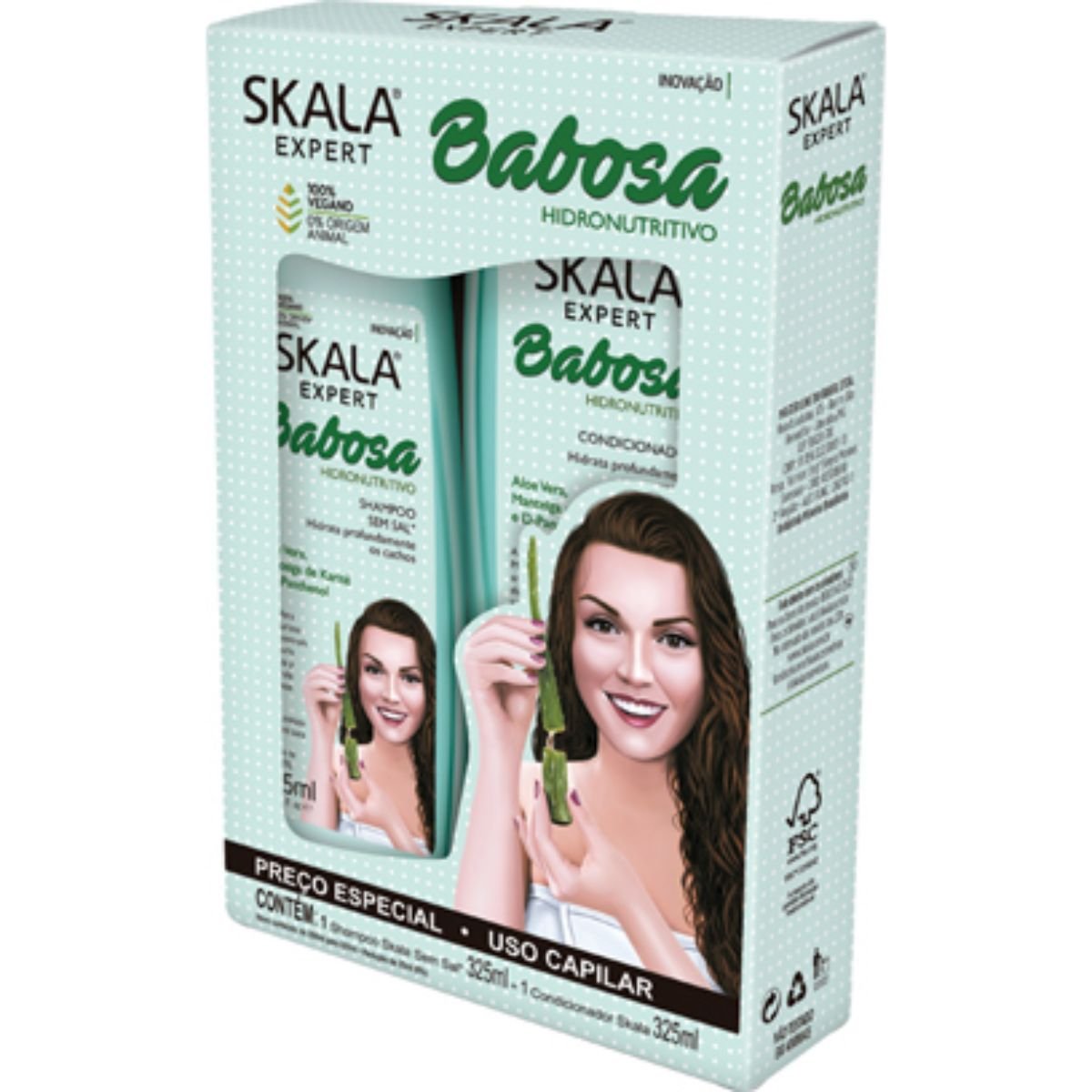 Kit Shampoo + Condicionador Skala Expert Babosa 325ml Cada