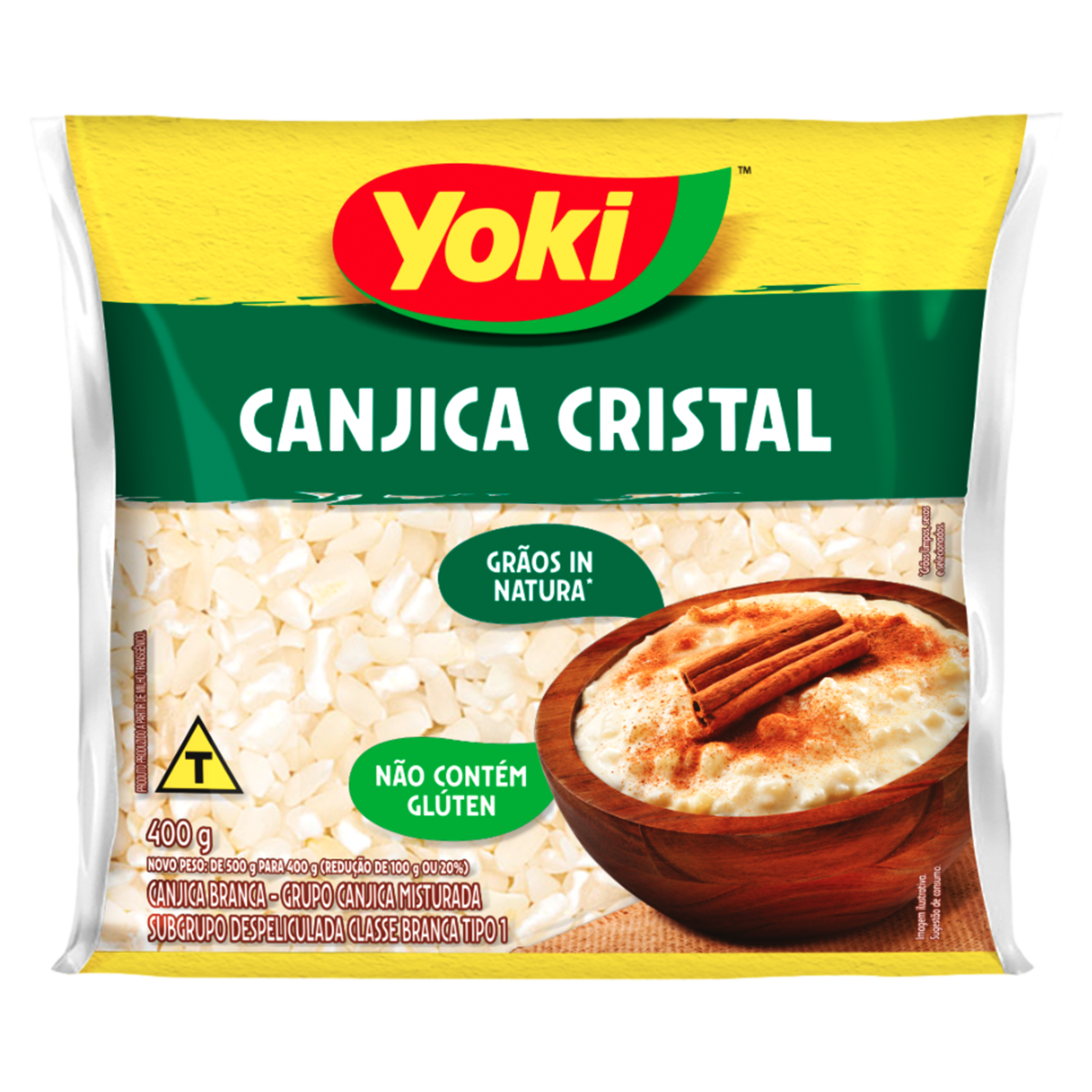Canjica de Milho Branca Tipo 1 Cristal Yoki Pacote 400g